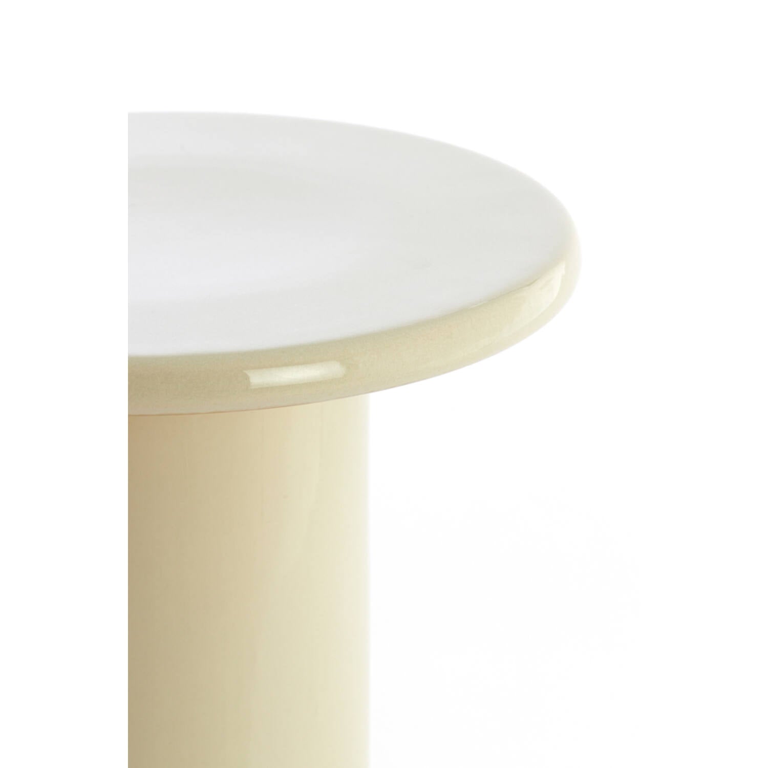 Bijzettafel TUDO Ø40,5x45,5 cm keramiek crème