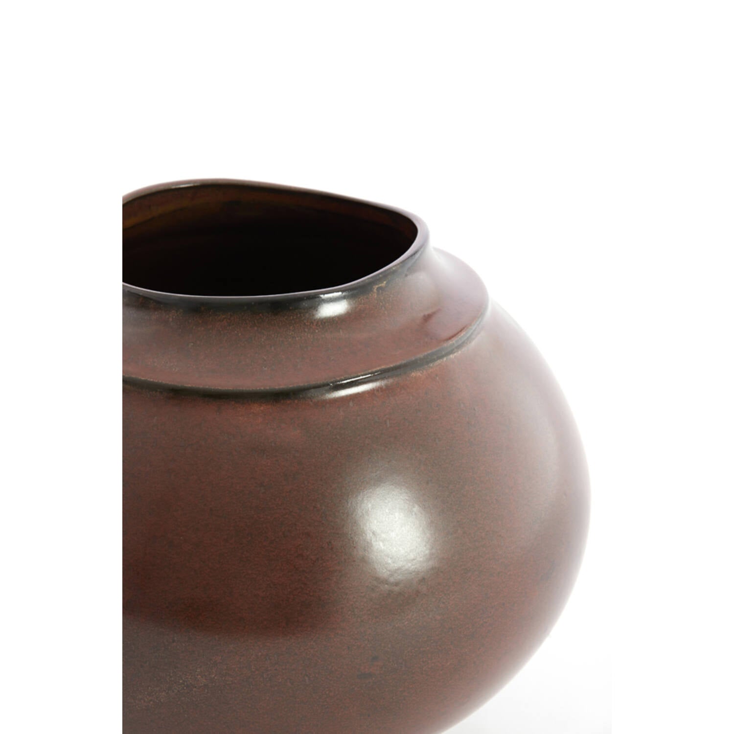 Vaas lorea Ø29,5x25,5 cm donker rood-bruin