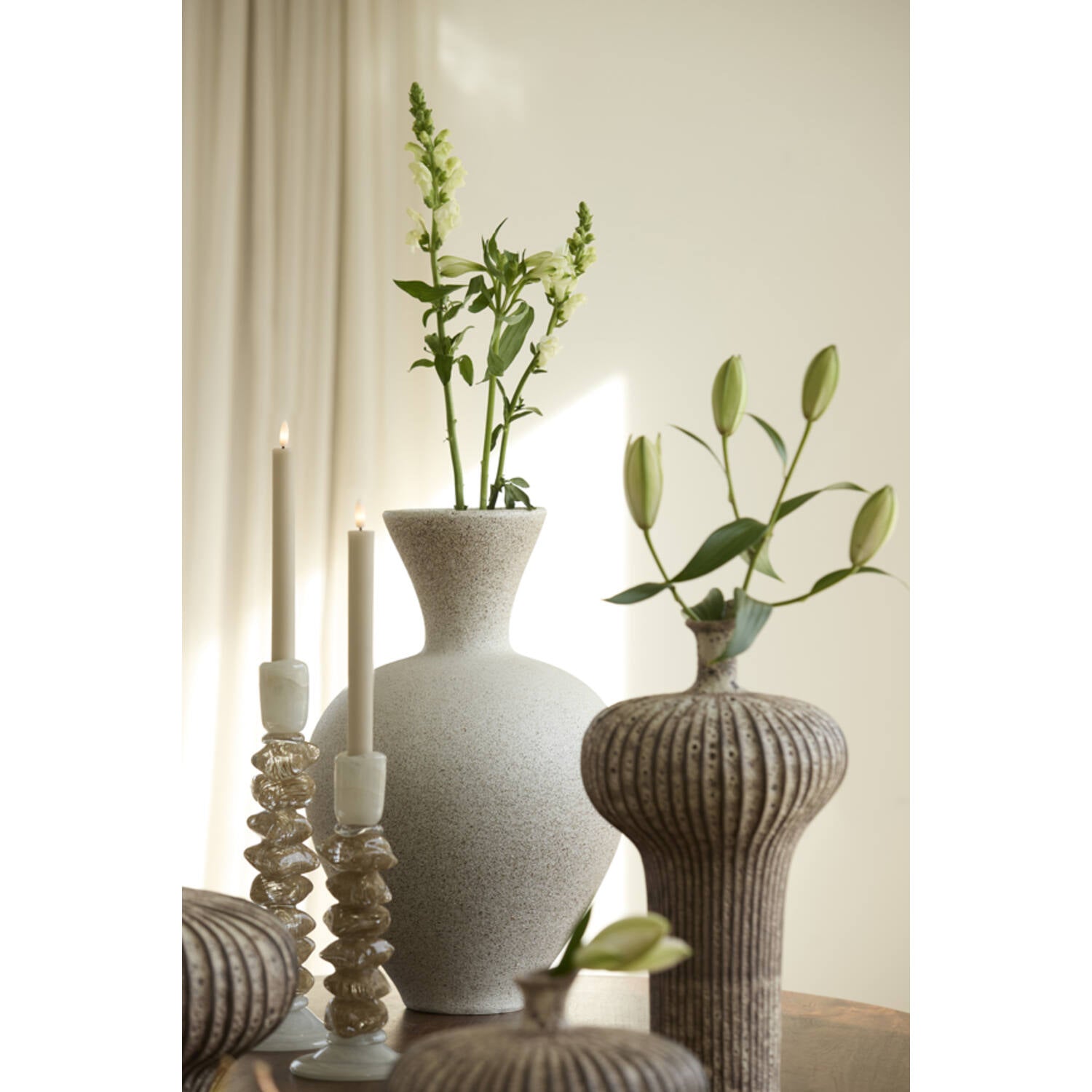 Vaas Sulmona Ø31,5x48,5 cm mat creme