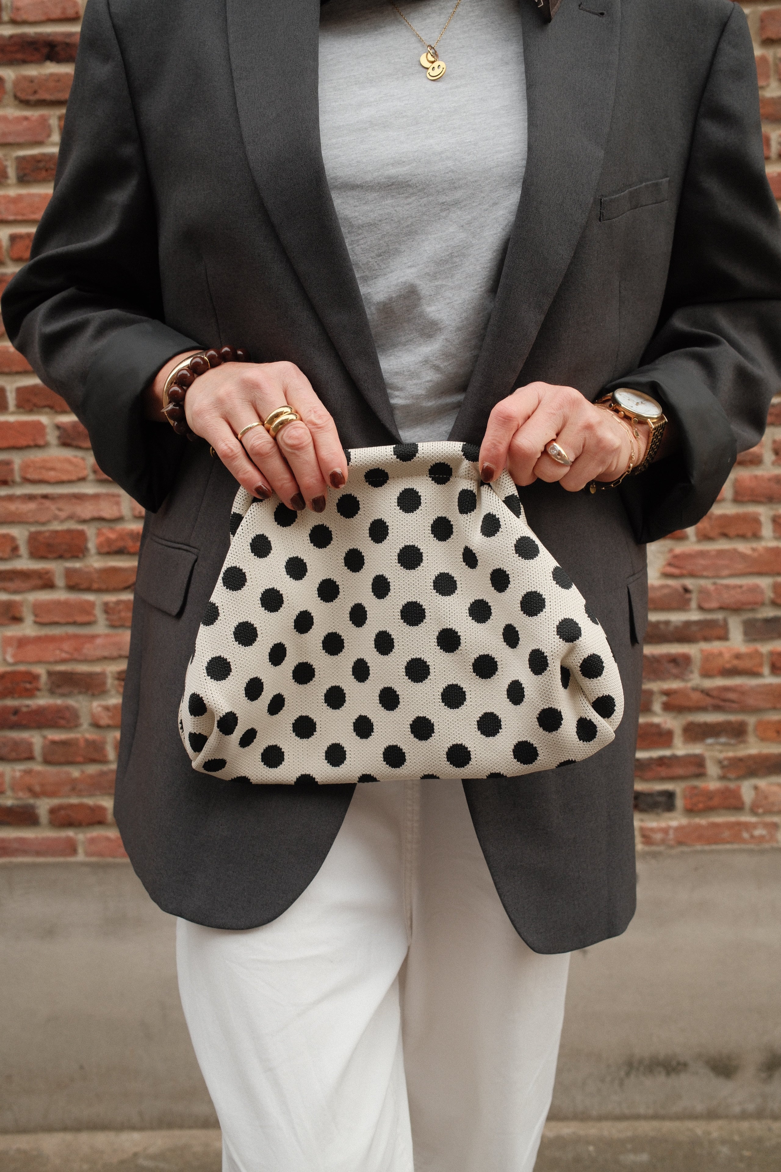 Polkadot Clutch - Wit