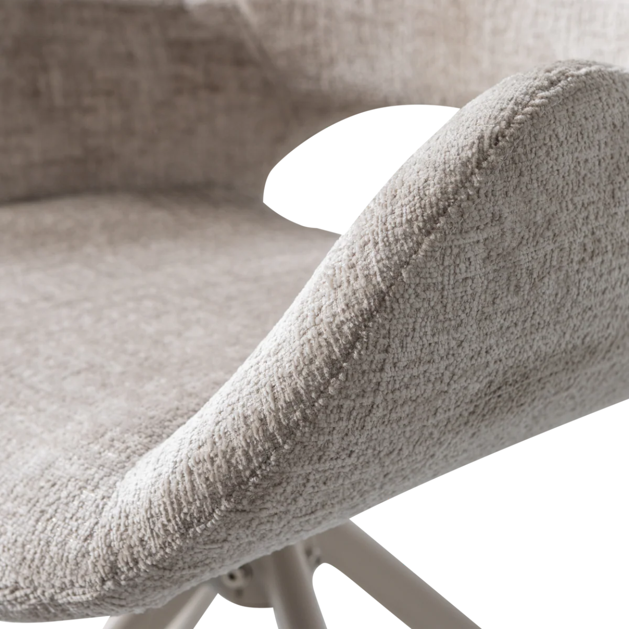 Eetkamerstoel Eliva structure velvet zand - set van 2