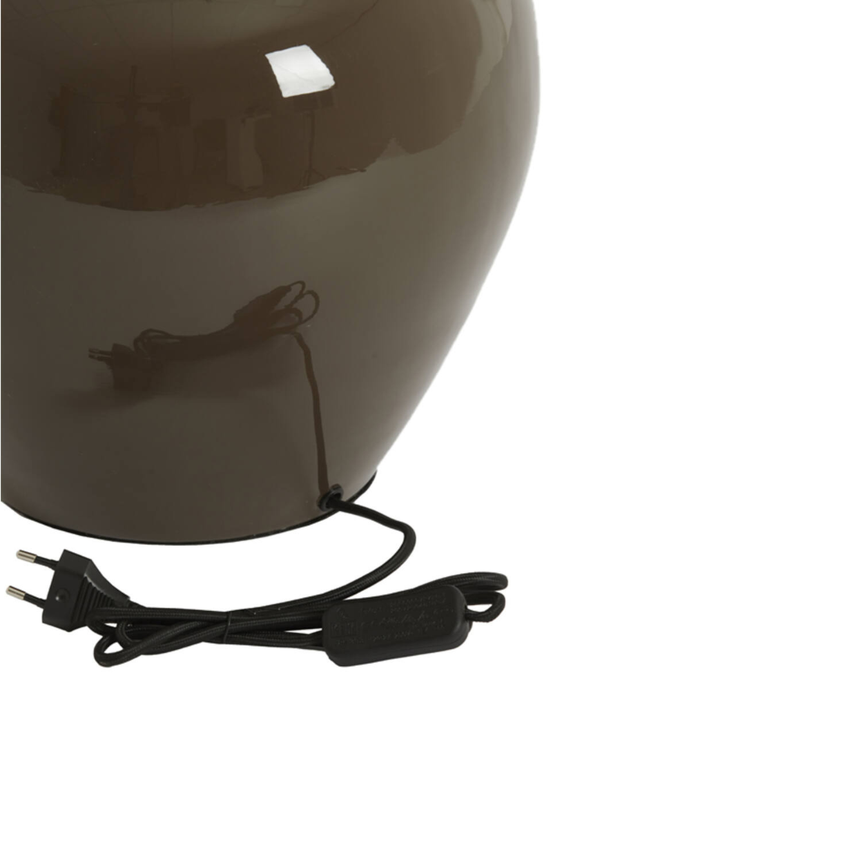 Lampenvoet Nana + lampenkap Ø33x51 cm donker bruin