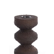 Candlestick Alvezo wood relief brown