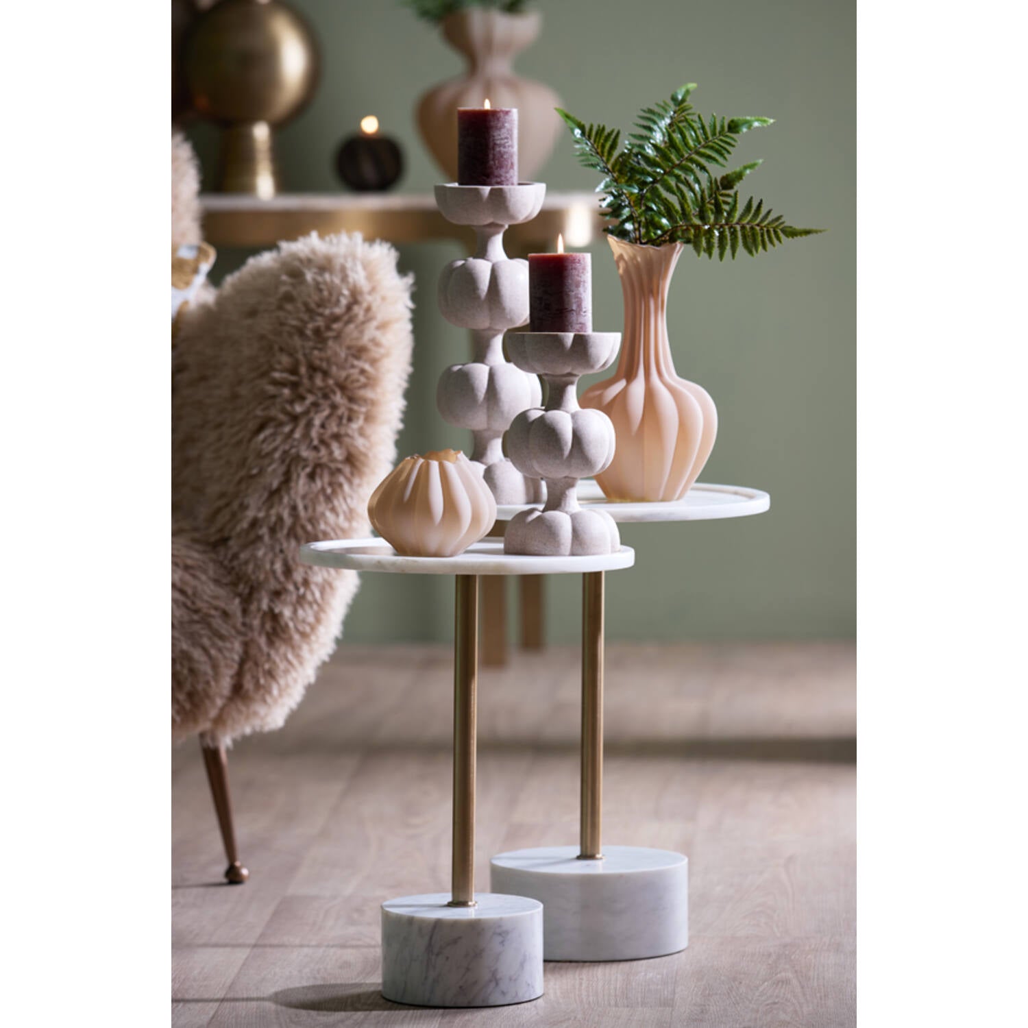 Kaarsenhouder Astoria Ø13x24,5 cm zand