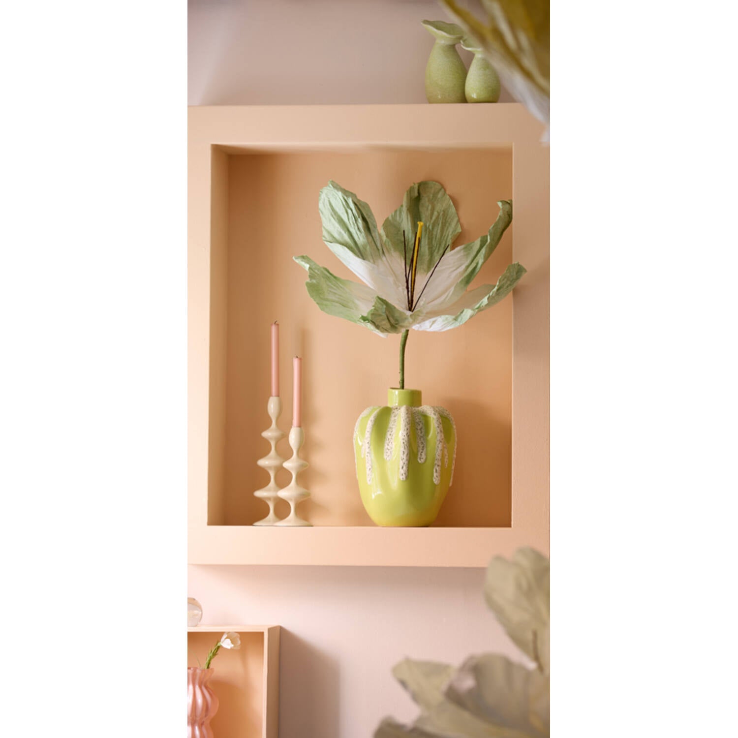 Kandelaar Vireen Ø10 x 27 cm beige