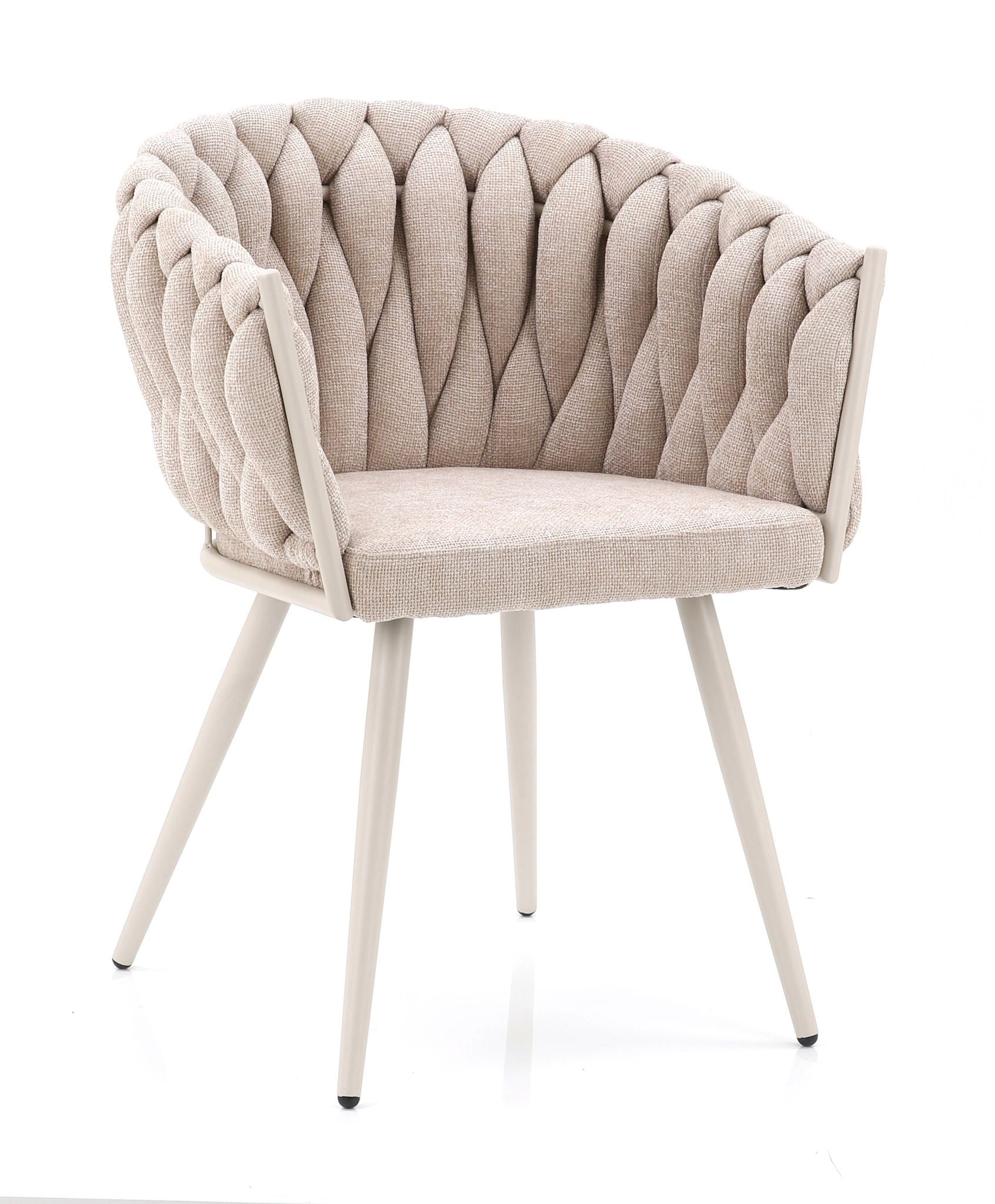 Beige eetkamerstoel met beige poten