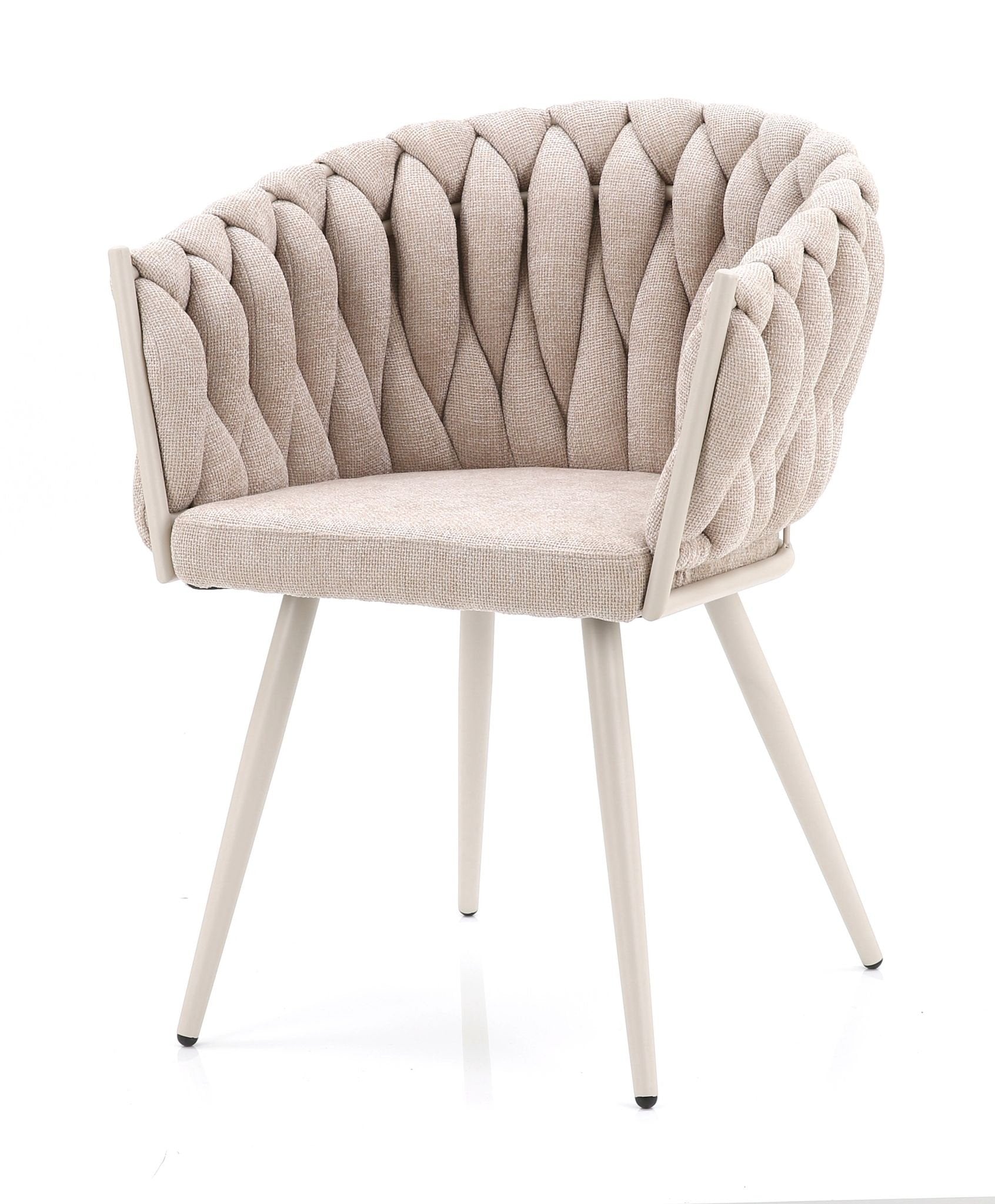 Beige eetkamerstoel met beige poten