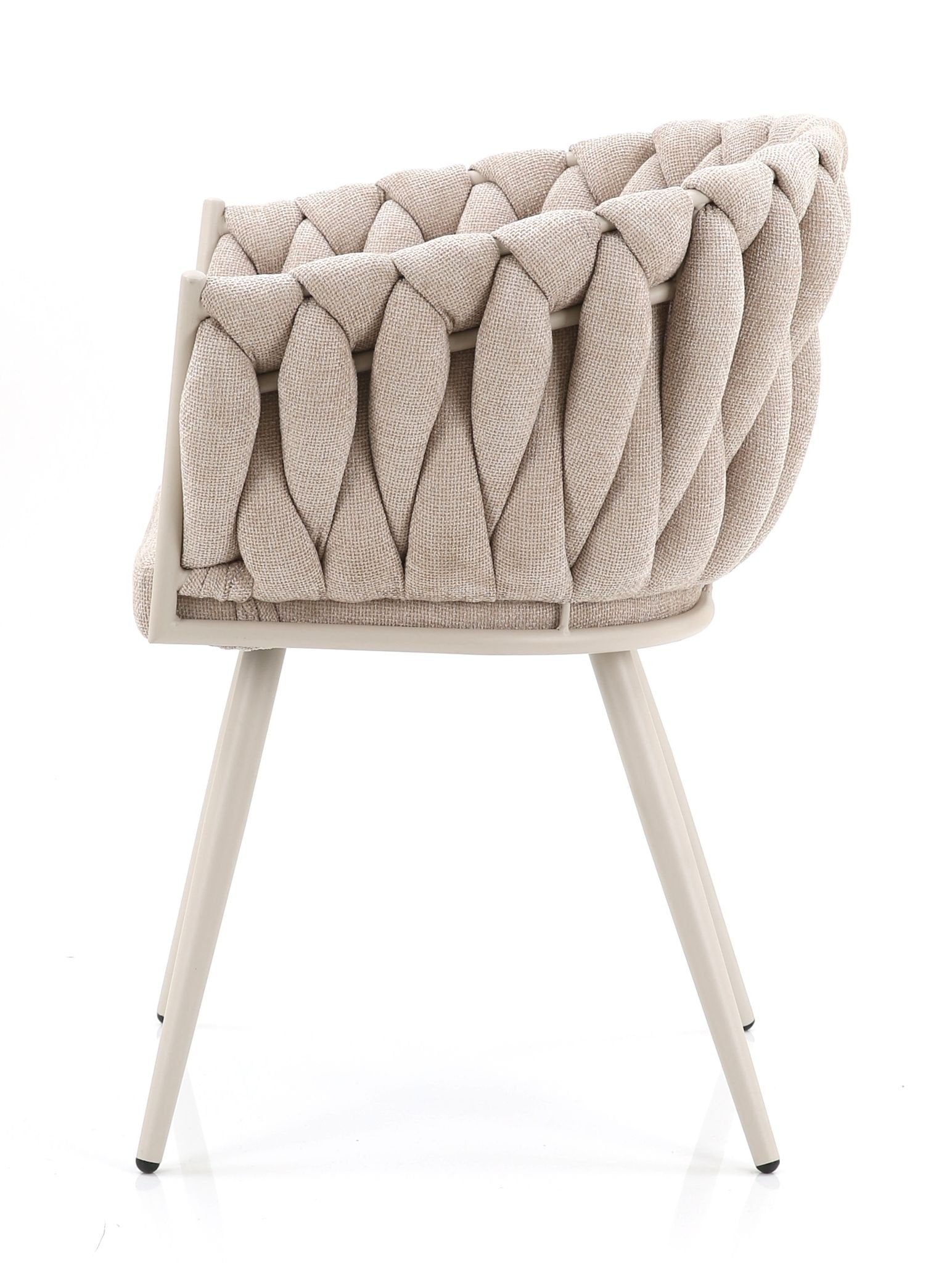 Beige eetkamerstoel met beige poten