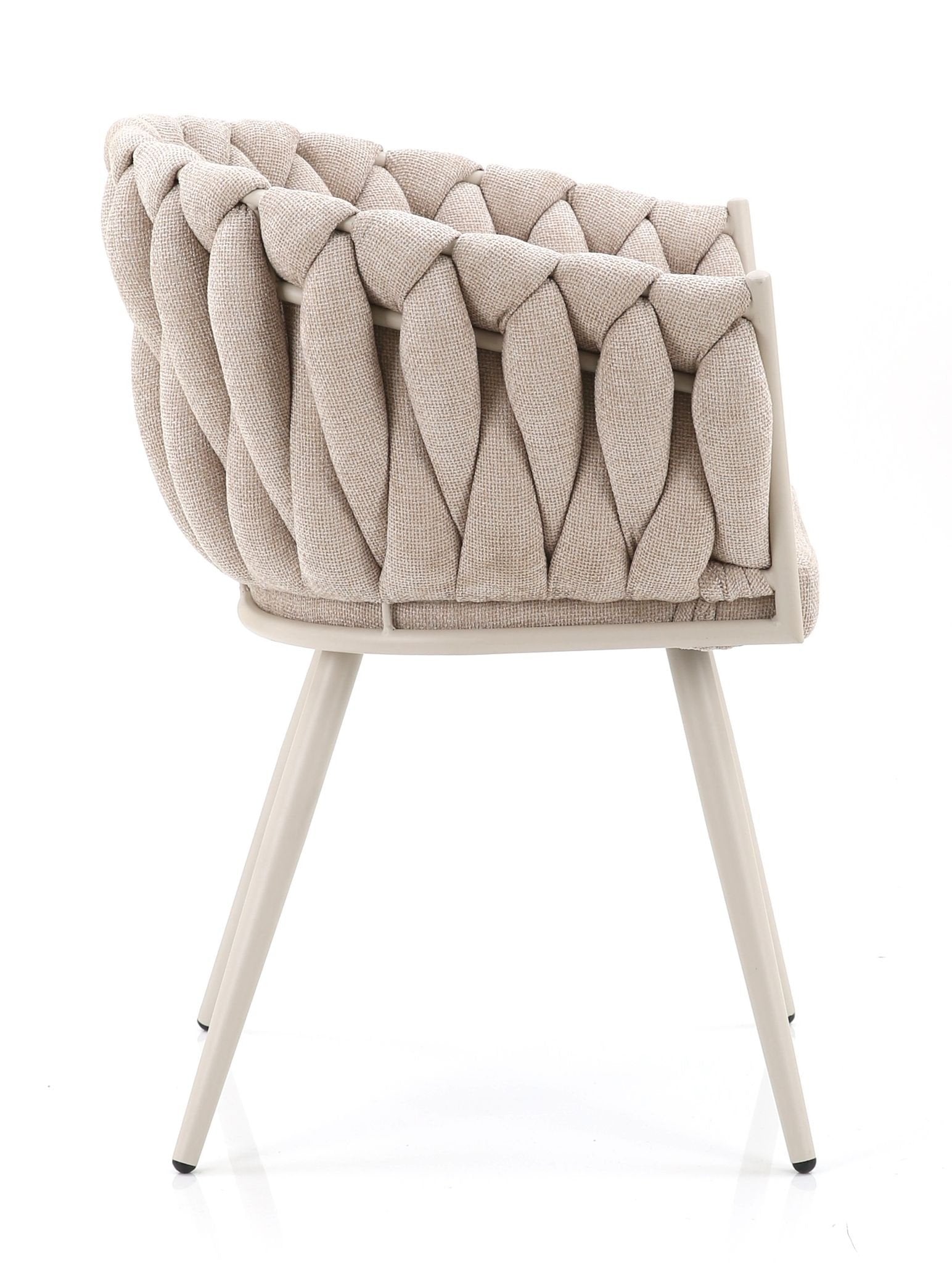 Beige eetkamerstoel met beige poten