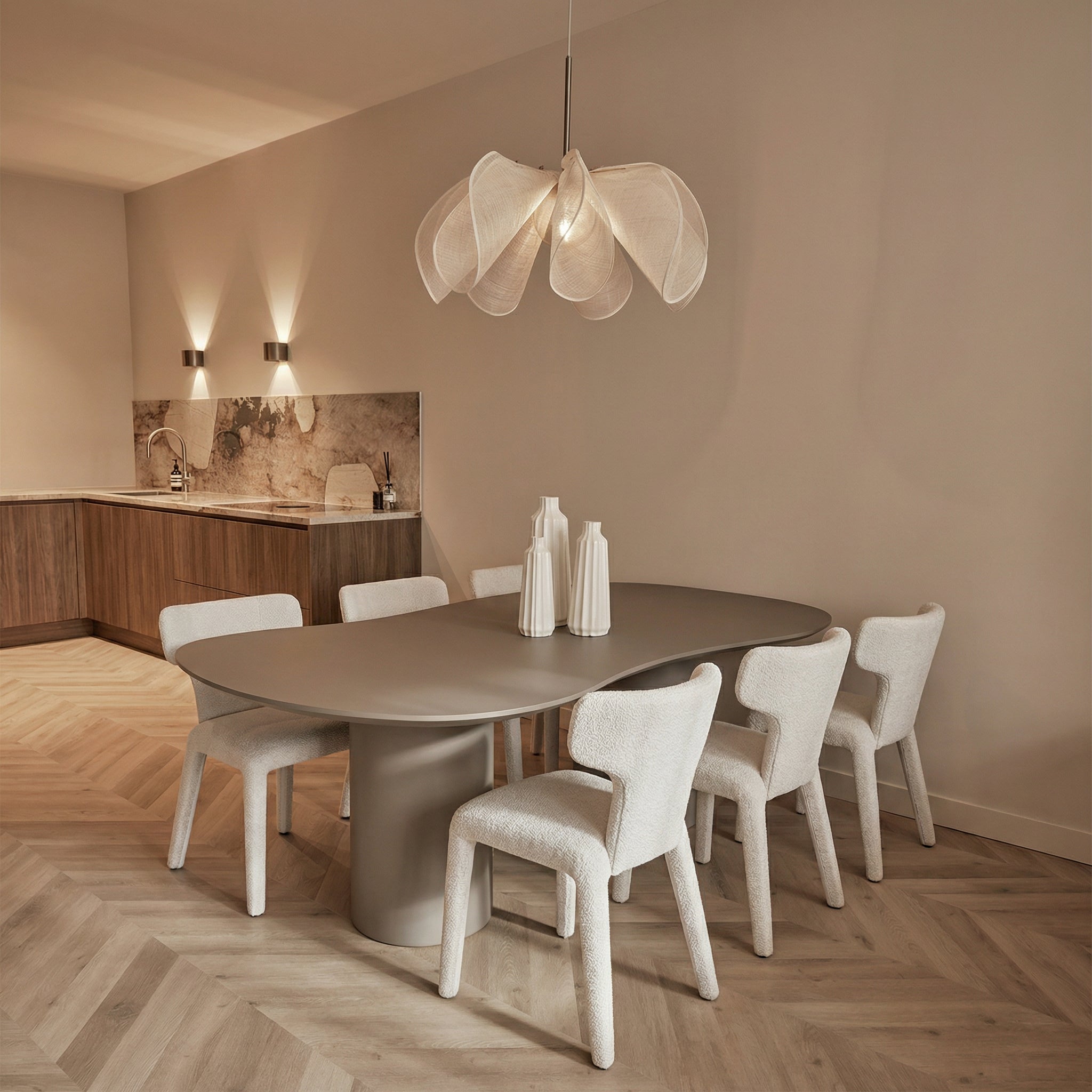 Japandi eetkamerstoel wit