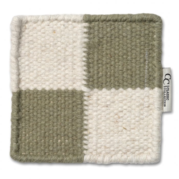 Vloerkleed staal Squares White/Green
