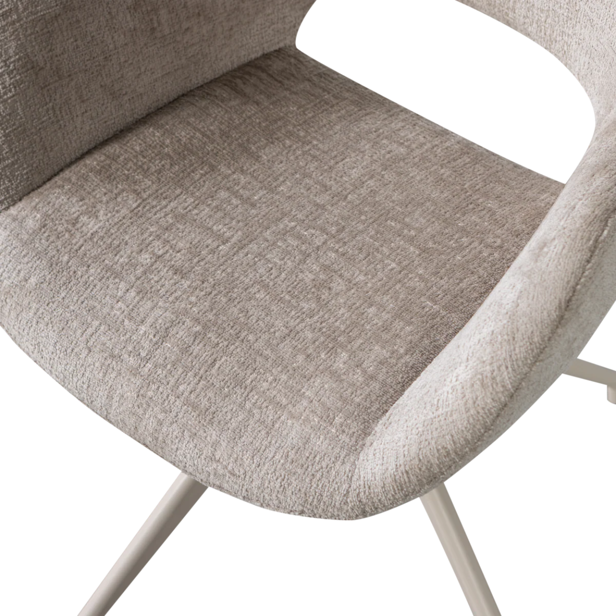 Eetkamerstoel Eliva structure velvet zand - set van 2