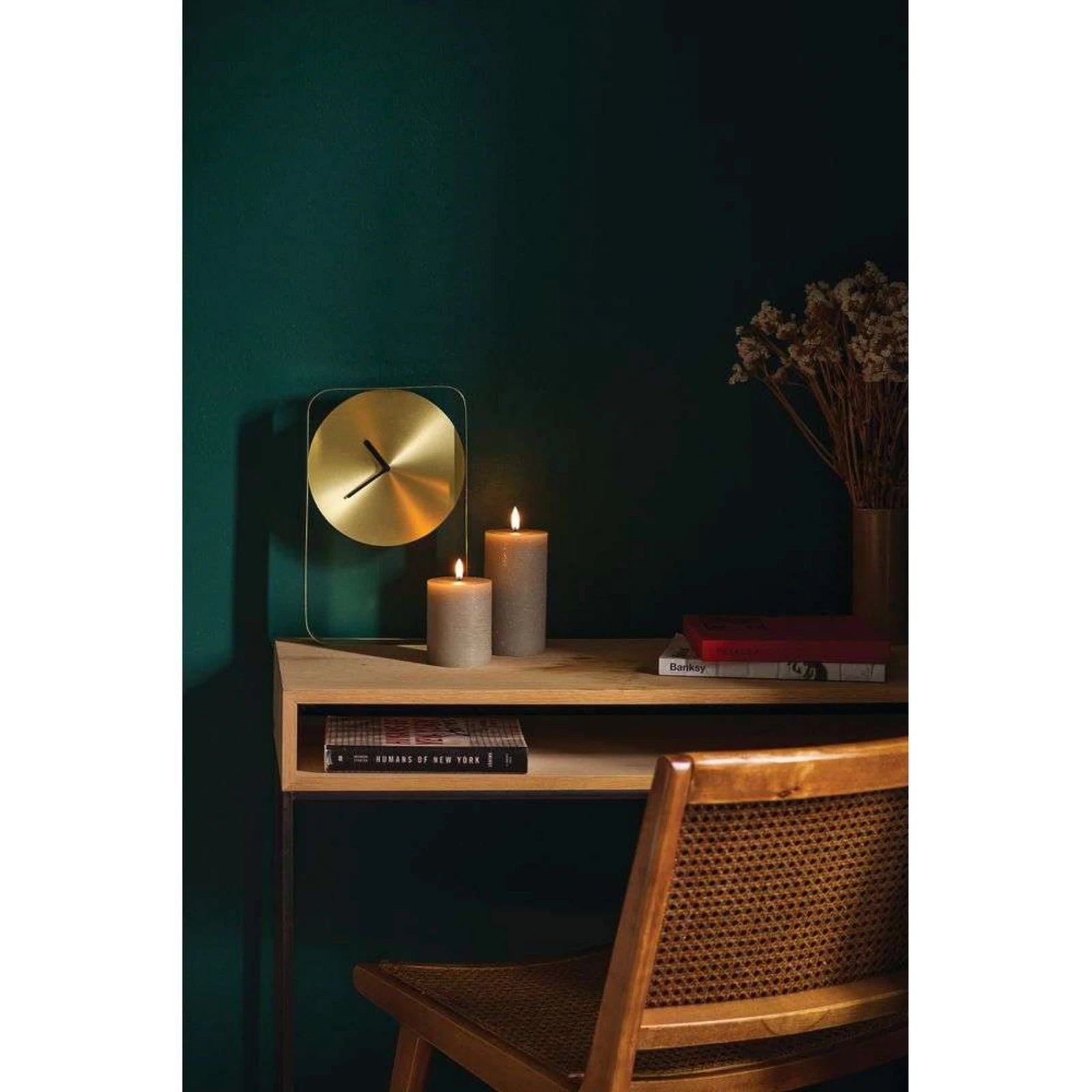 LED kaars Pillar, Sandstone, Rustic, 7,8x15 cm