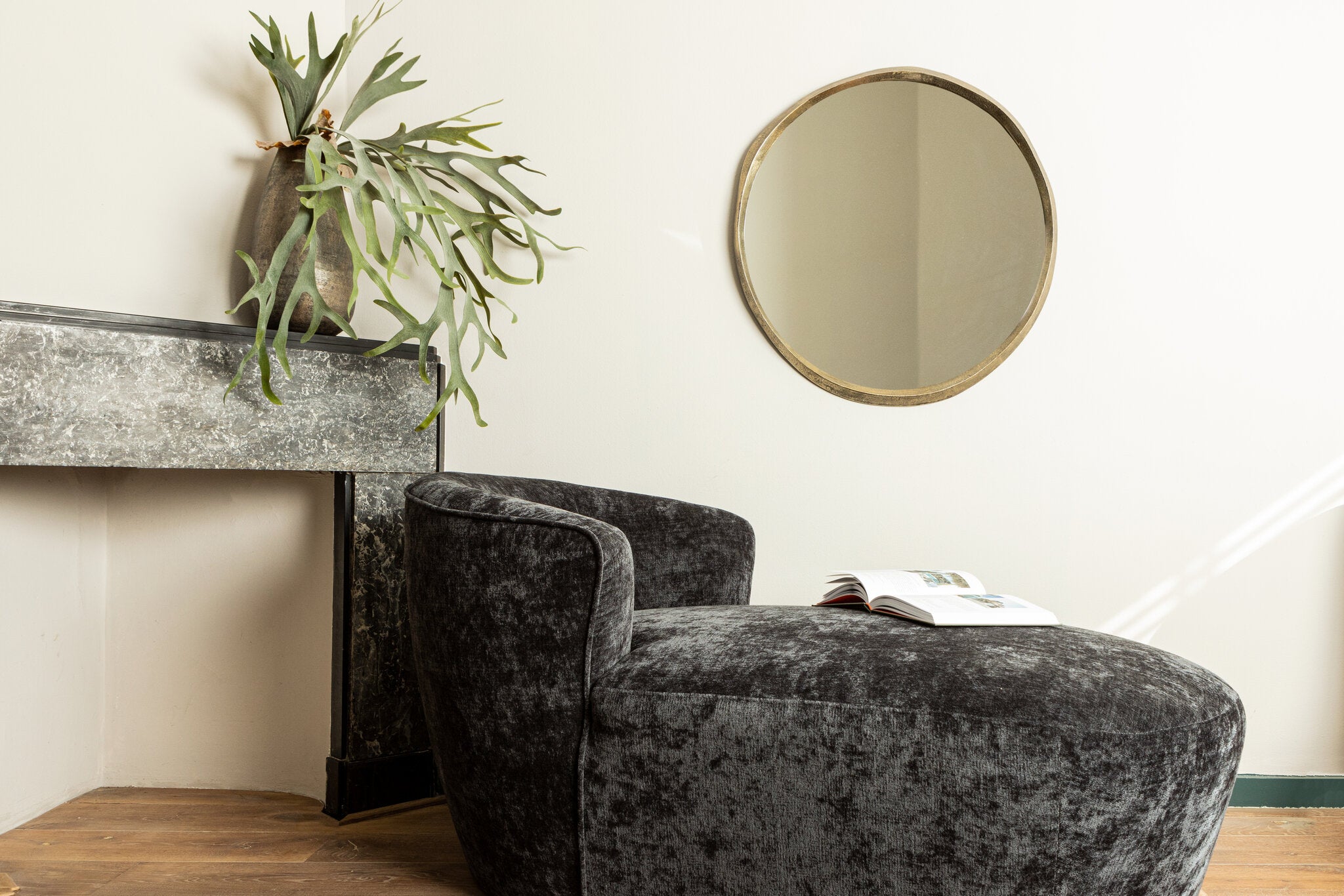 Spiegel Limera Brass Alu Round Irregular Border S