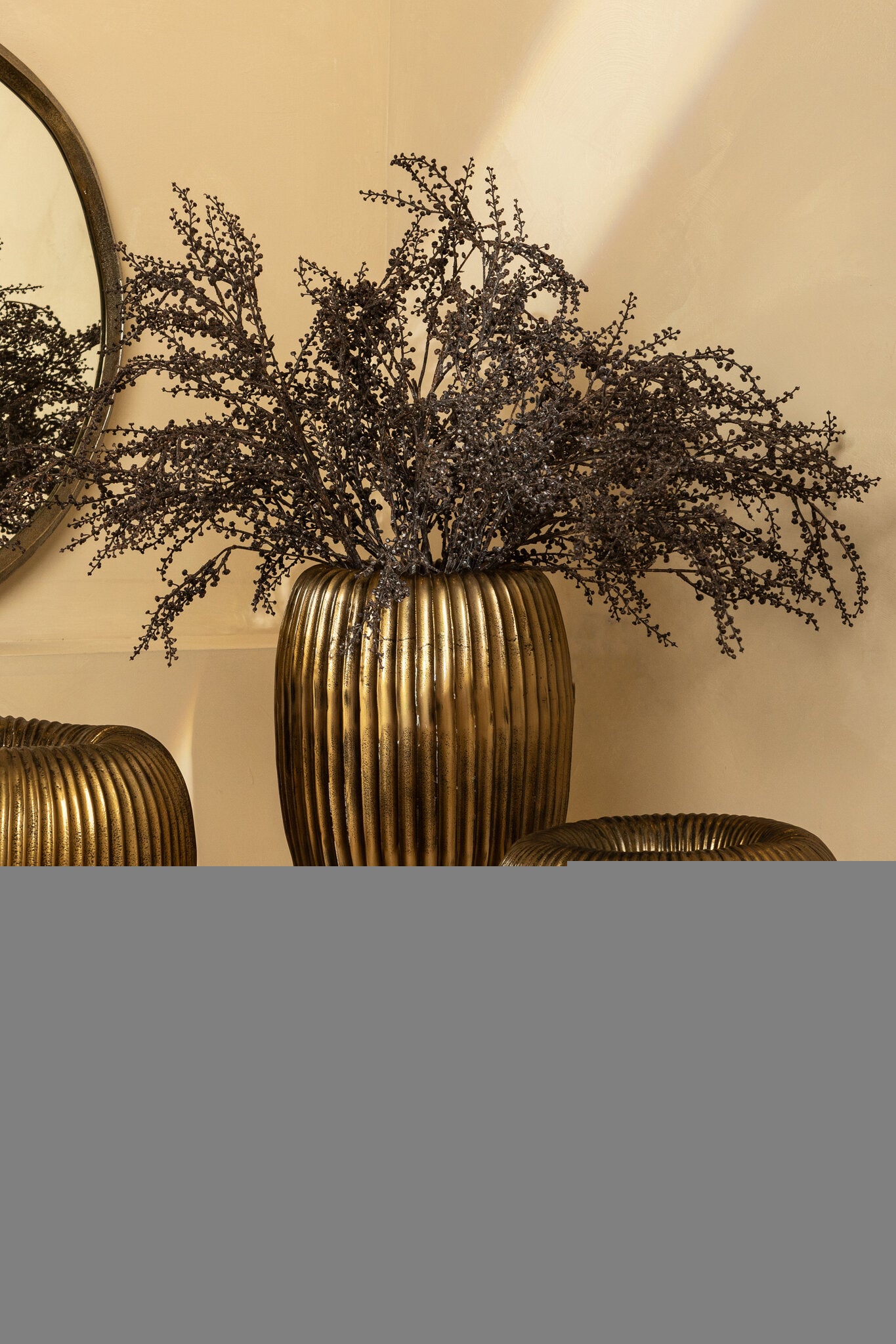 Spiegel Limera Brass Alu Round Irregular Border S