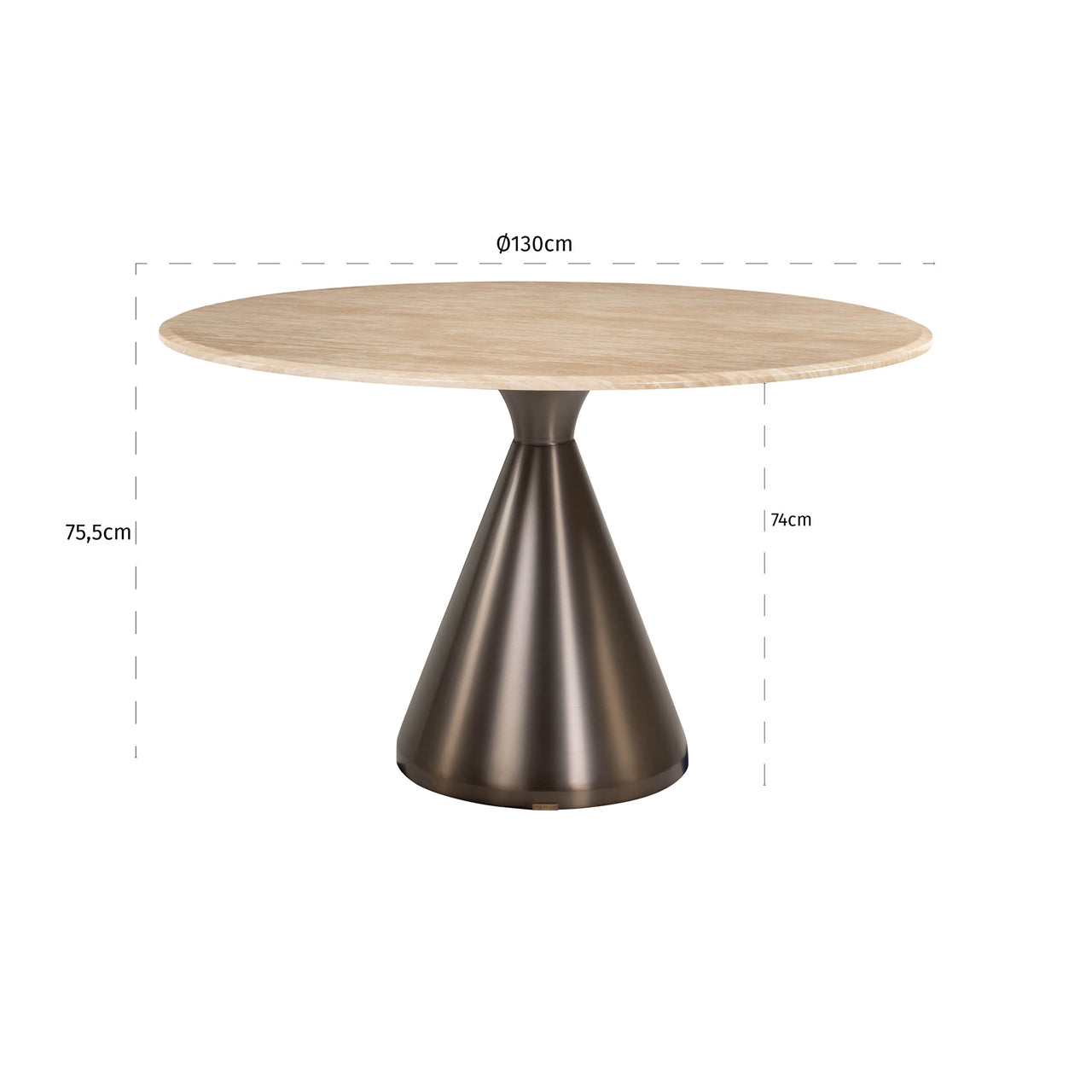 Montgommery dining table 130Ø (Beige)