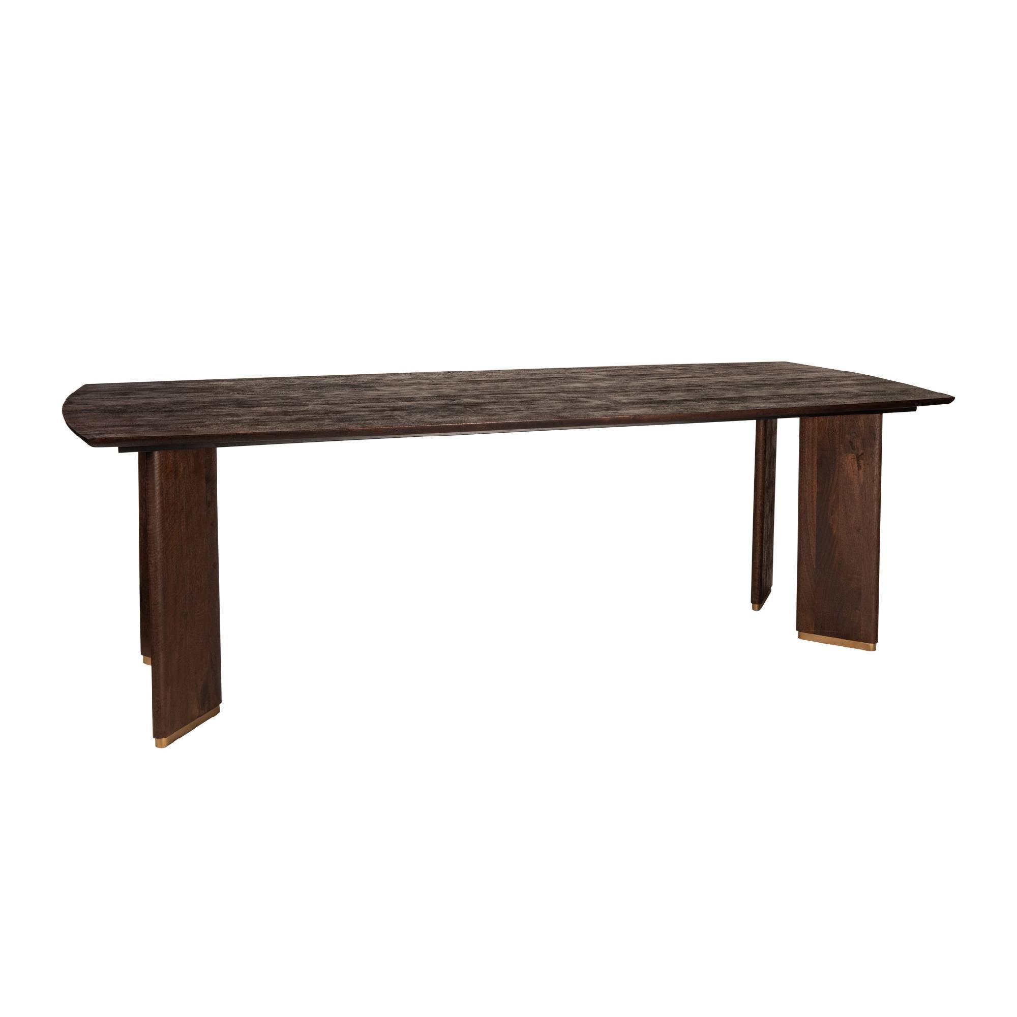 Eettafel Liber Brown Mango Wood 240cm Gold Leg
