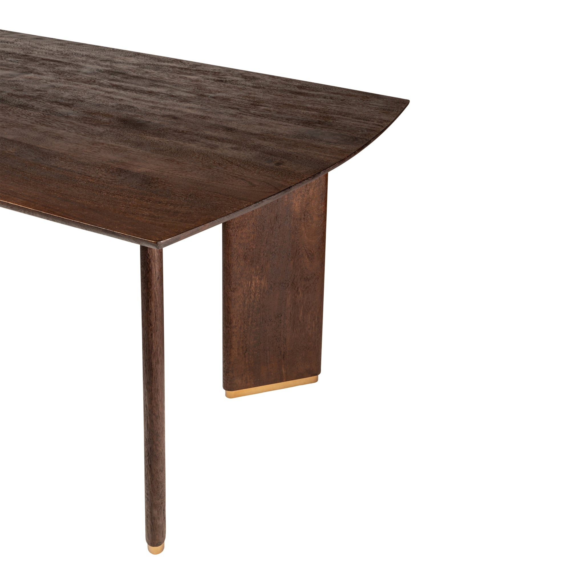 Eettafel Liber Brown Mango Wood 240cm Gold Leg