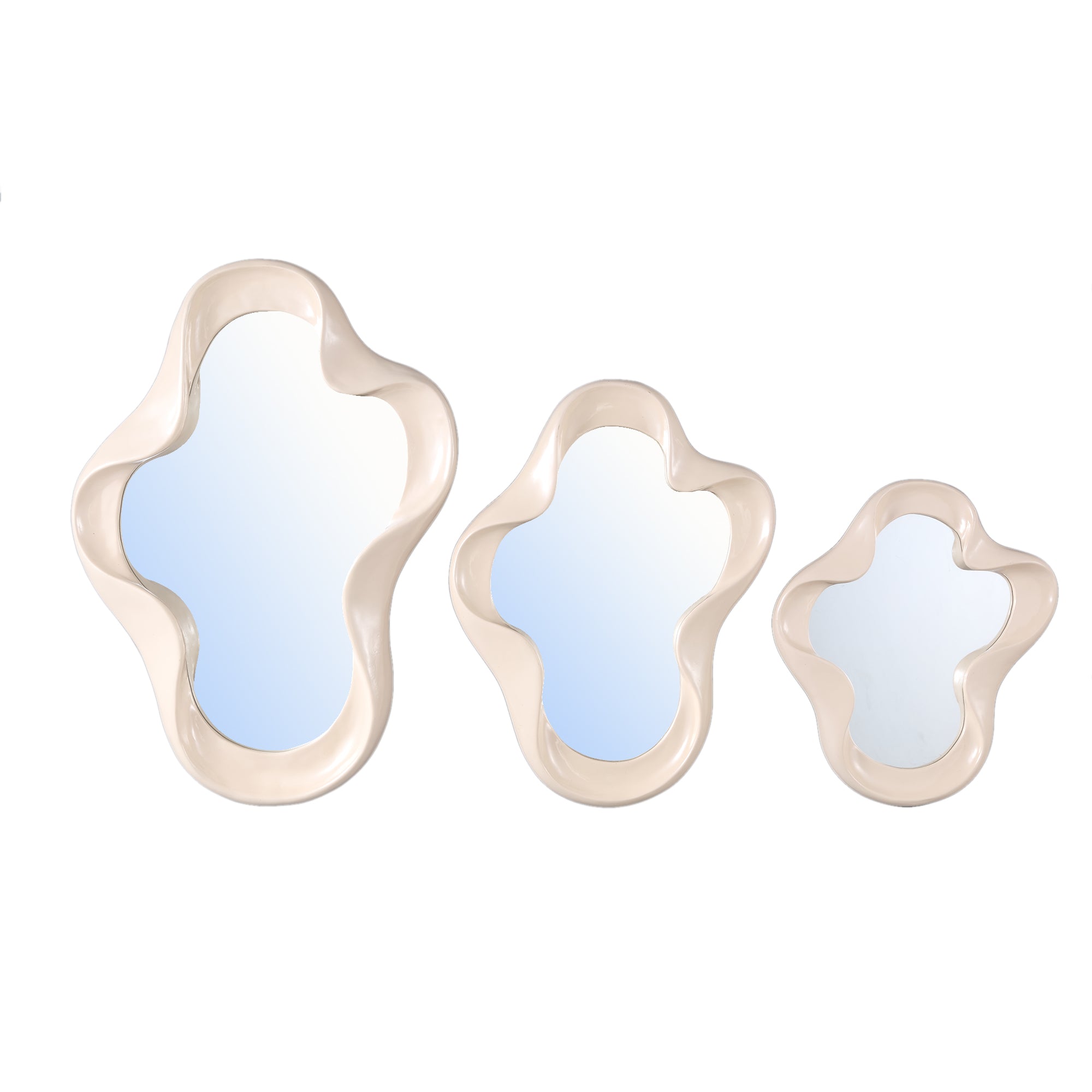 Spiegel Hannah Cream Poly Organic Shaped Shiny L