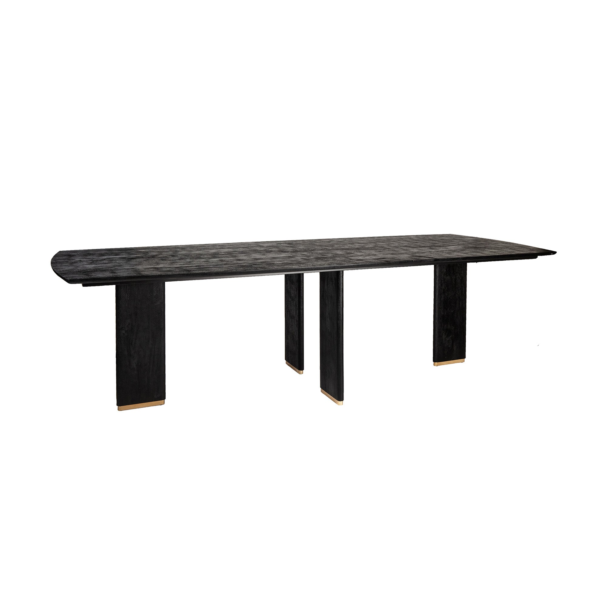 Eettafel Liber Black Mango Wood 240cm Gold Leg