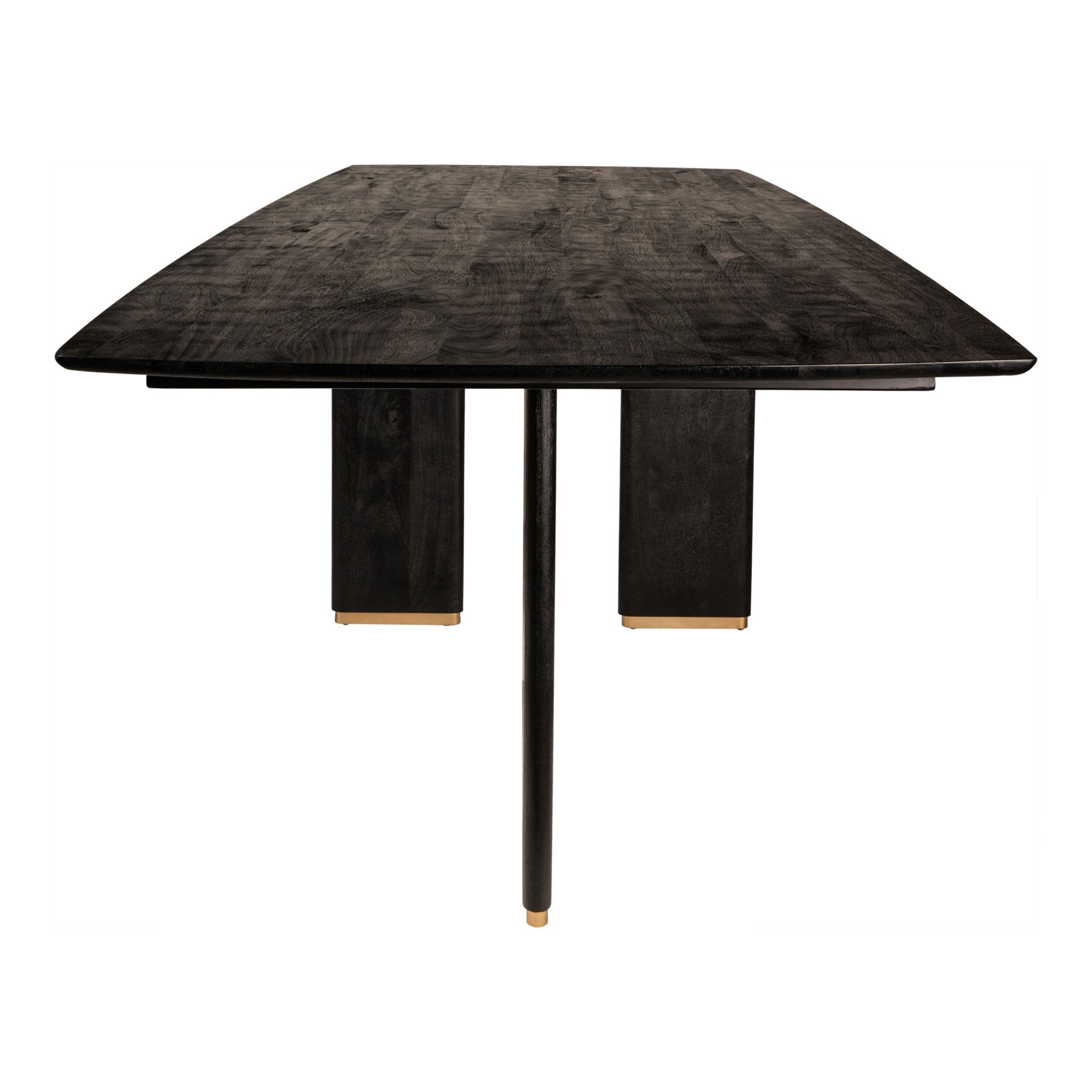 Eettafel Liber Black Mango Wood 240cm Gold Leg