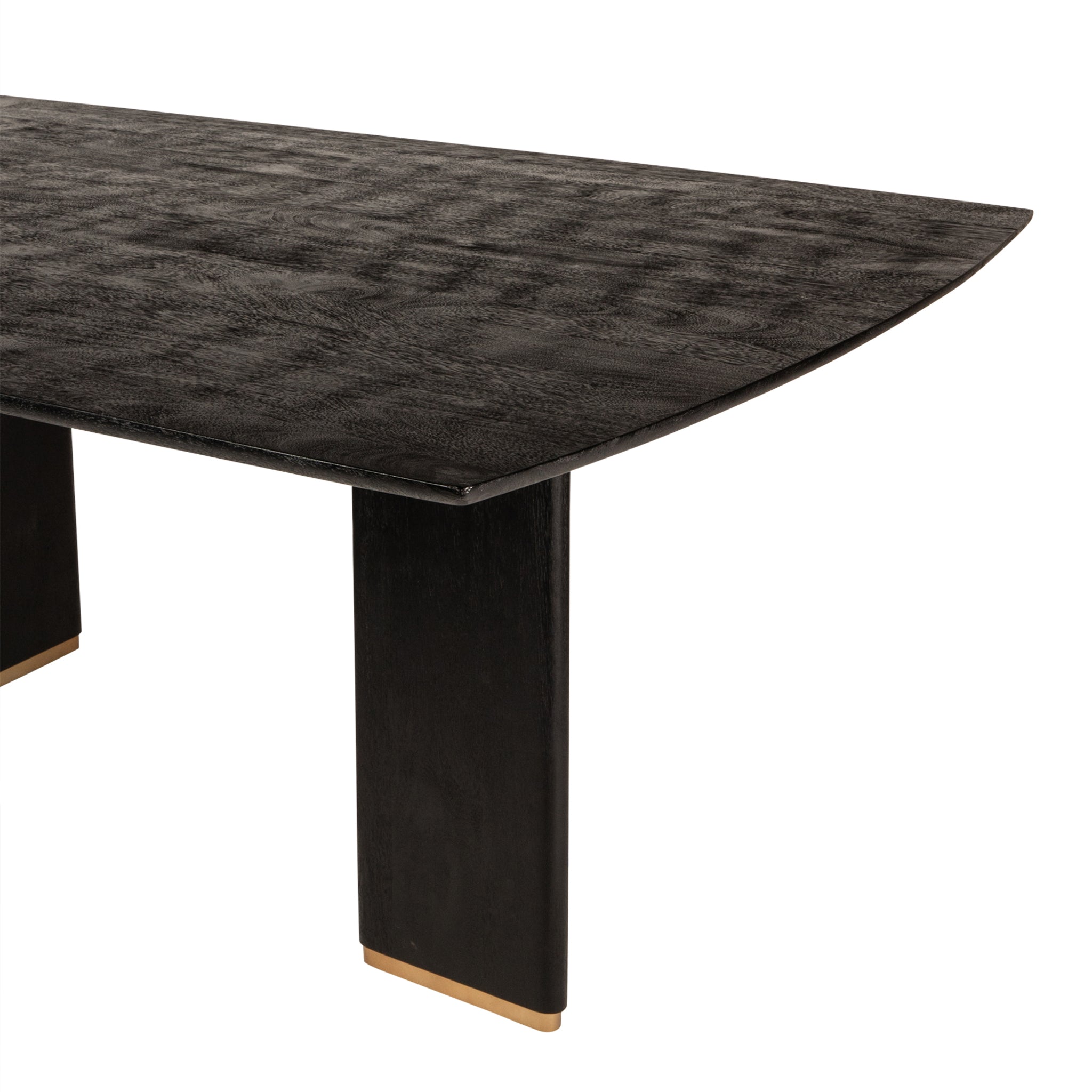 Eettafel Liber Black Mango Wood 240cm Gold Leg