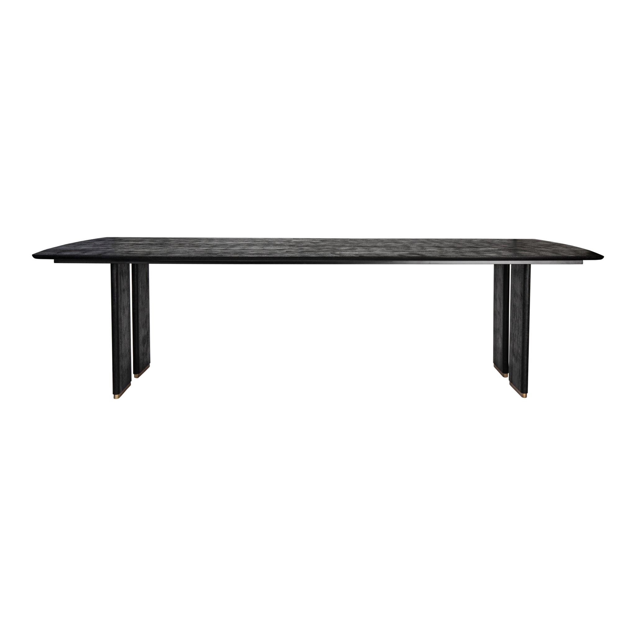 Eettafel Liber Black Mango Wood 280cm Gold Leg