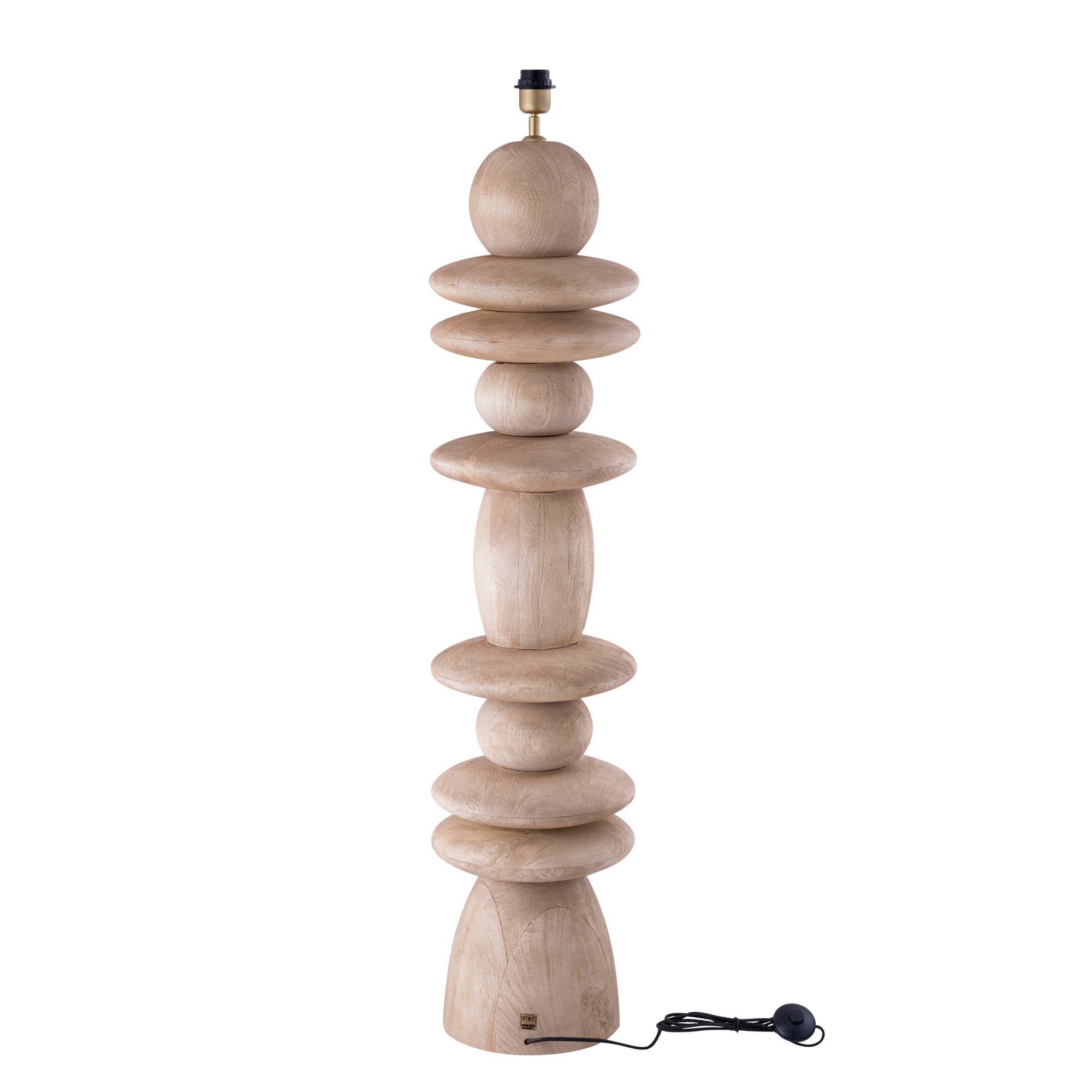 Callain Natural Mango Wood Floor Lamp Base Round