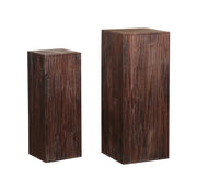 Riko Brown Mango Wood Wavy Carved Pedestal SV2