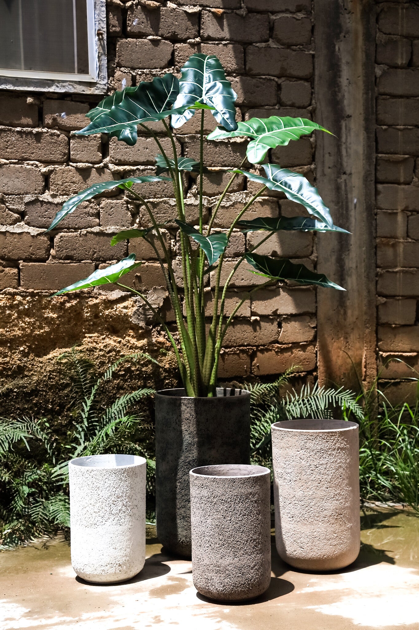 Deliahe Cream GRC Pot Round High Set Of 3