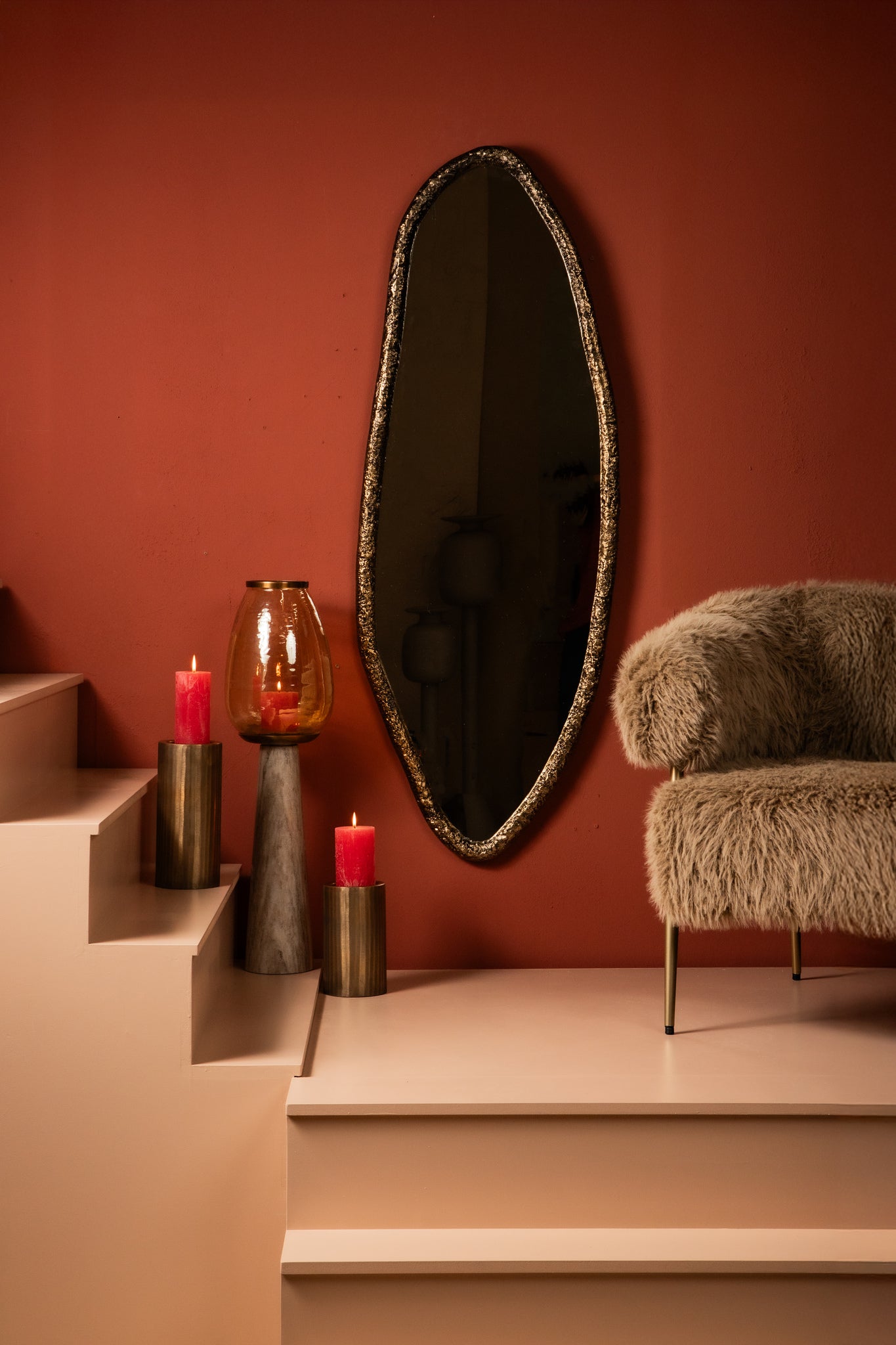 Spiegel Paislie Brass Organic Shaped Oval