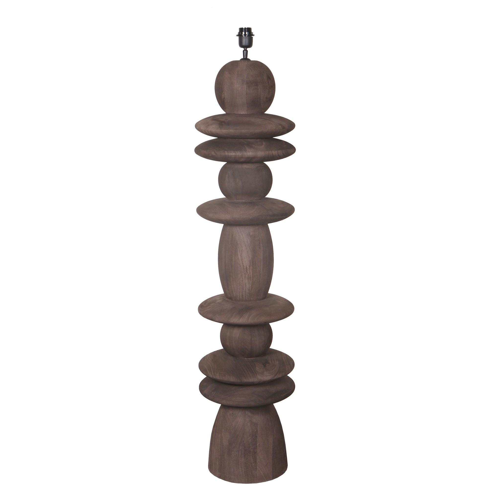 Callain Brown Mango Wood Floor Lamp Base Round