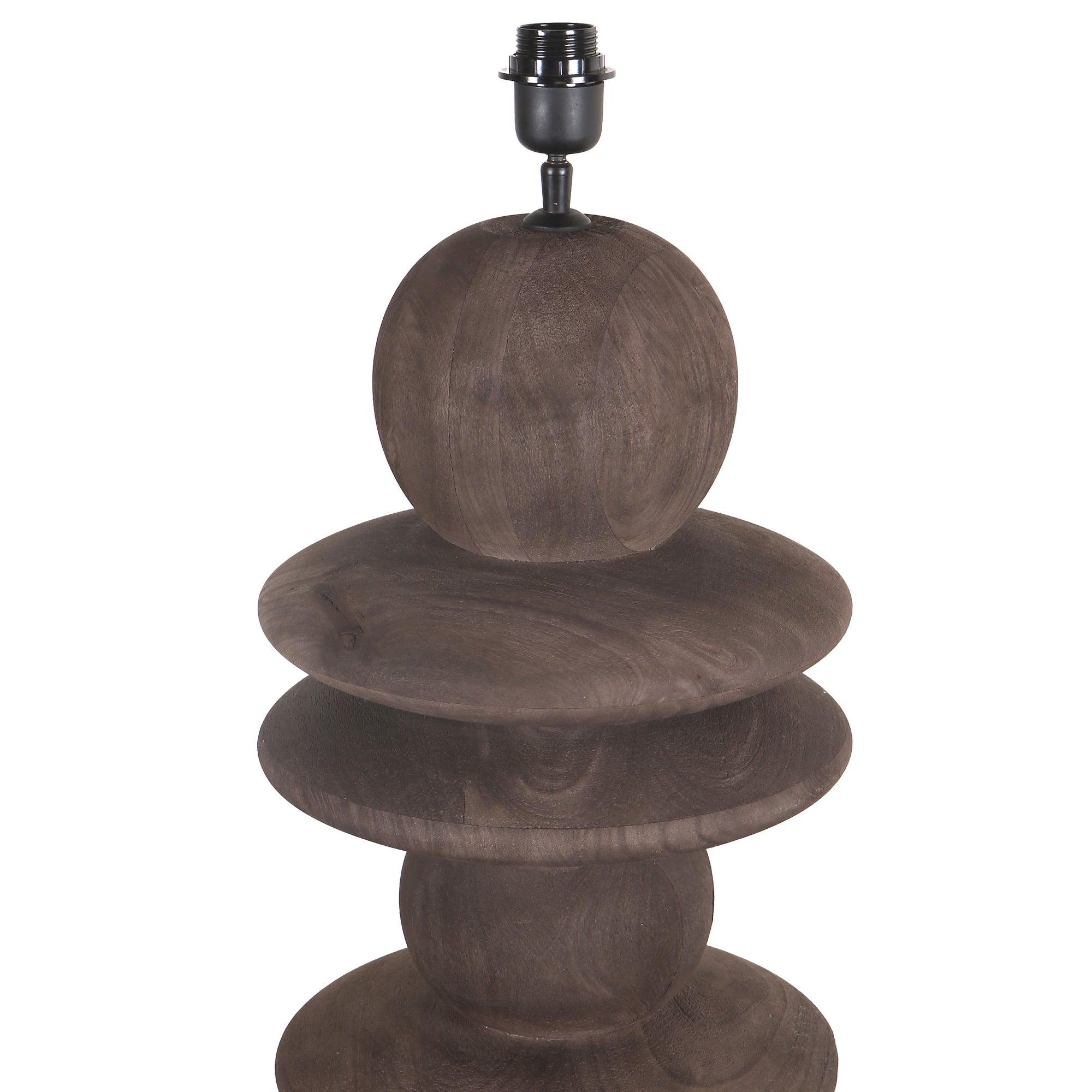Callain Brown Mango Wood Floor Lamp Base Round