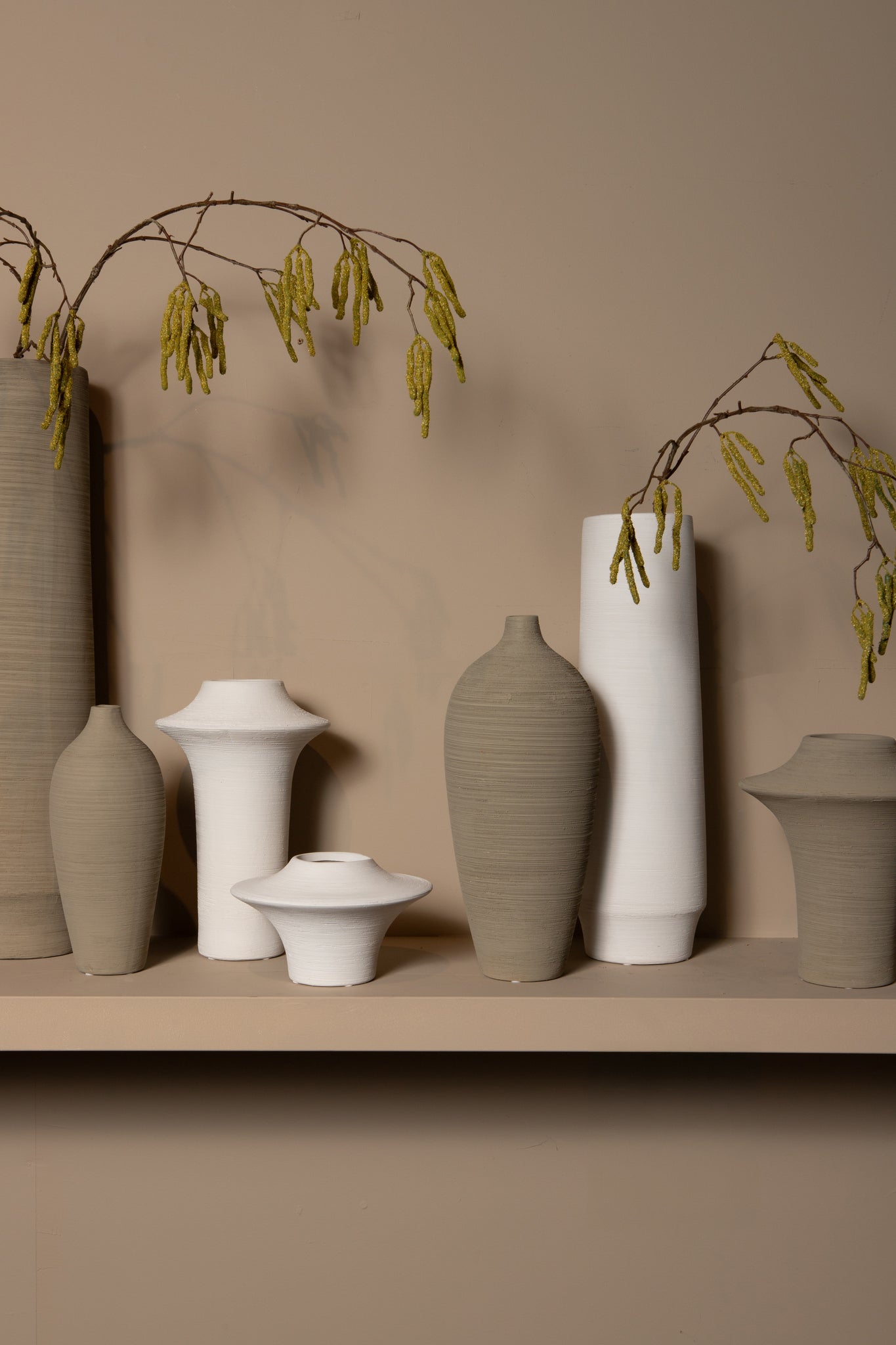 Cavinn Beige Matt Ceramic Bottle Vase XL