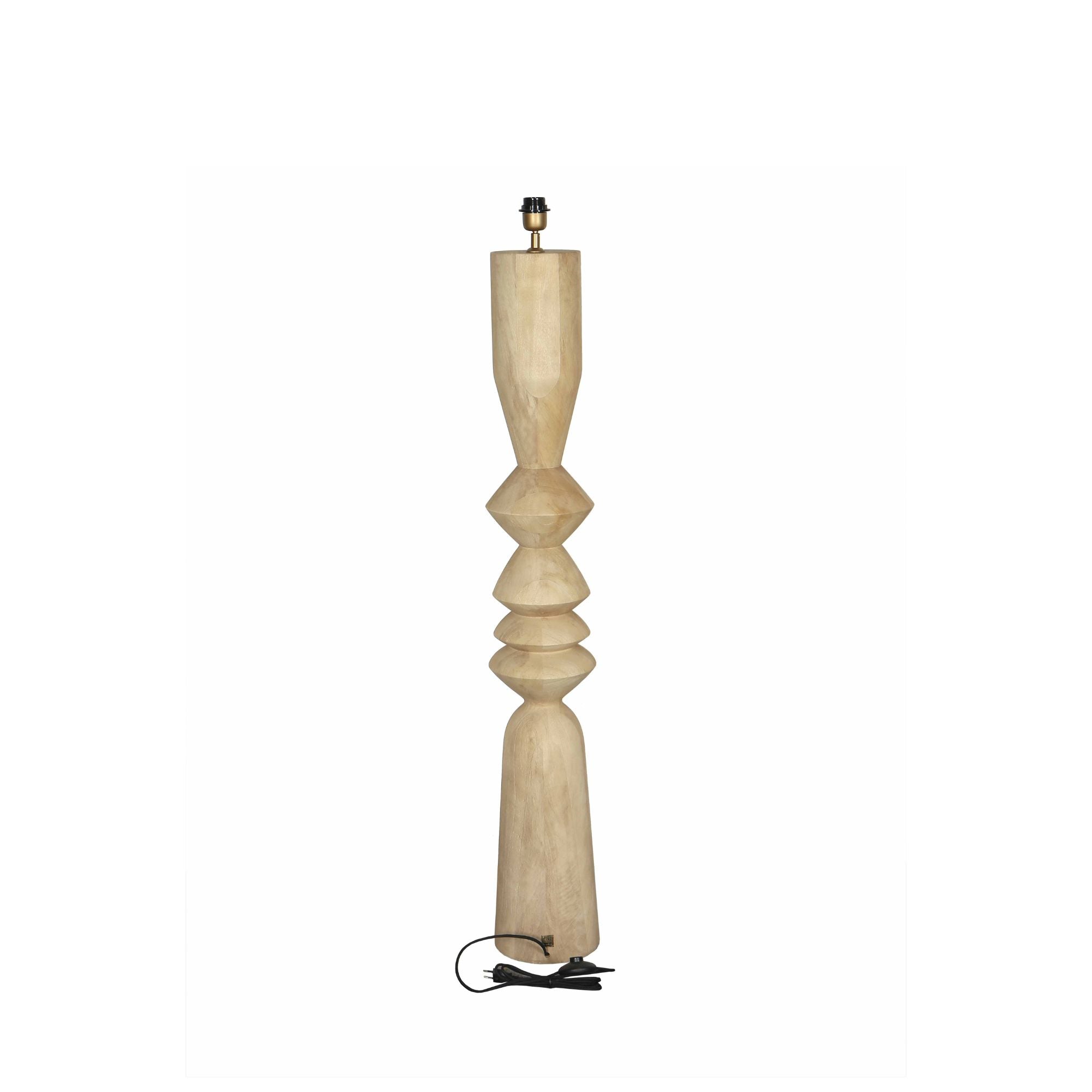 Elaine Natural Mango Wood Round Floor Lamp Base