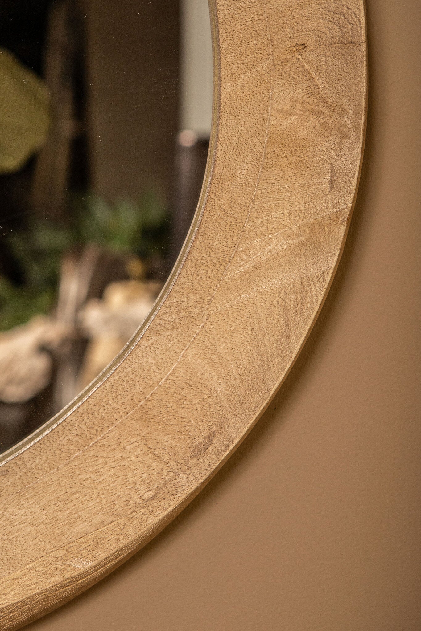 Spiegel Noam Natural Mango Wood Round L