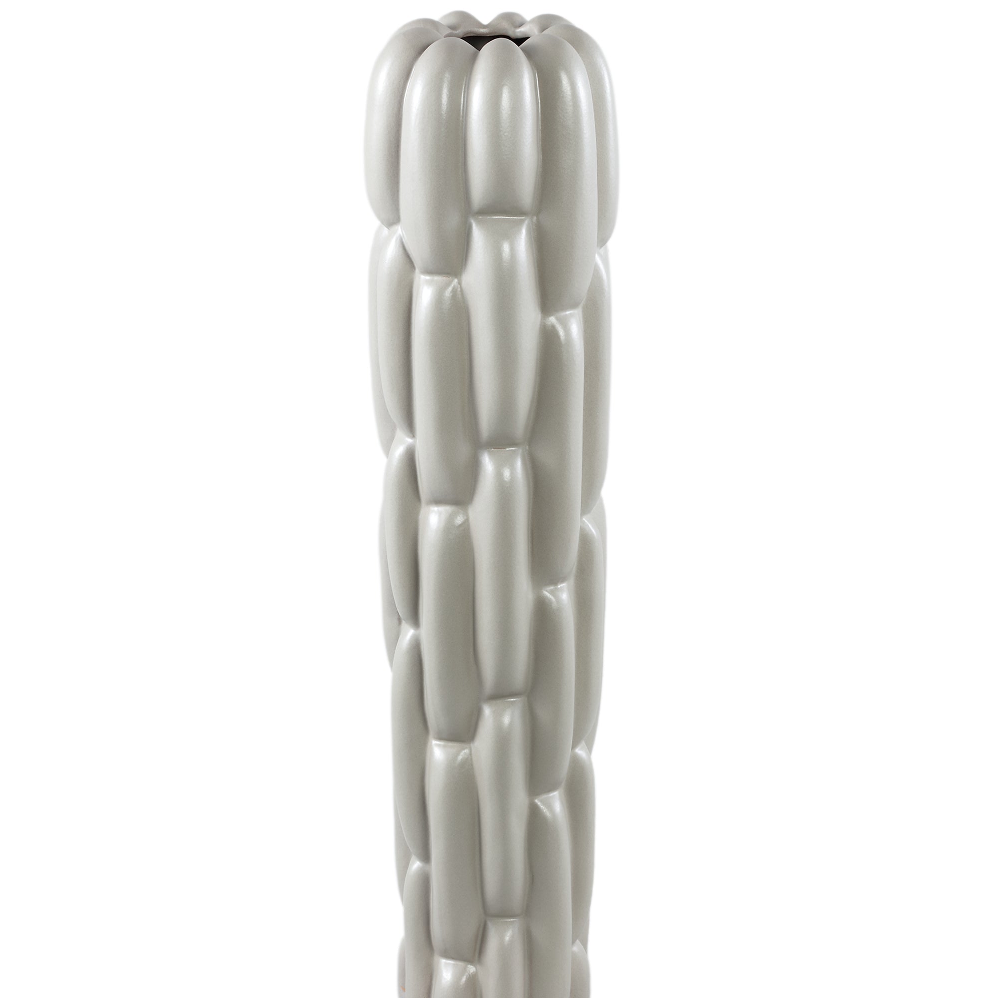 Seanis Grey Round Ceramic Vase Block Pattern L