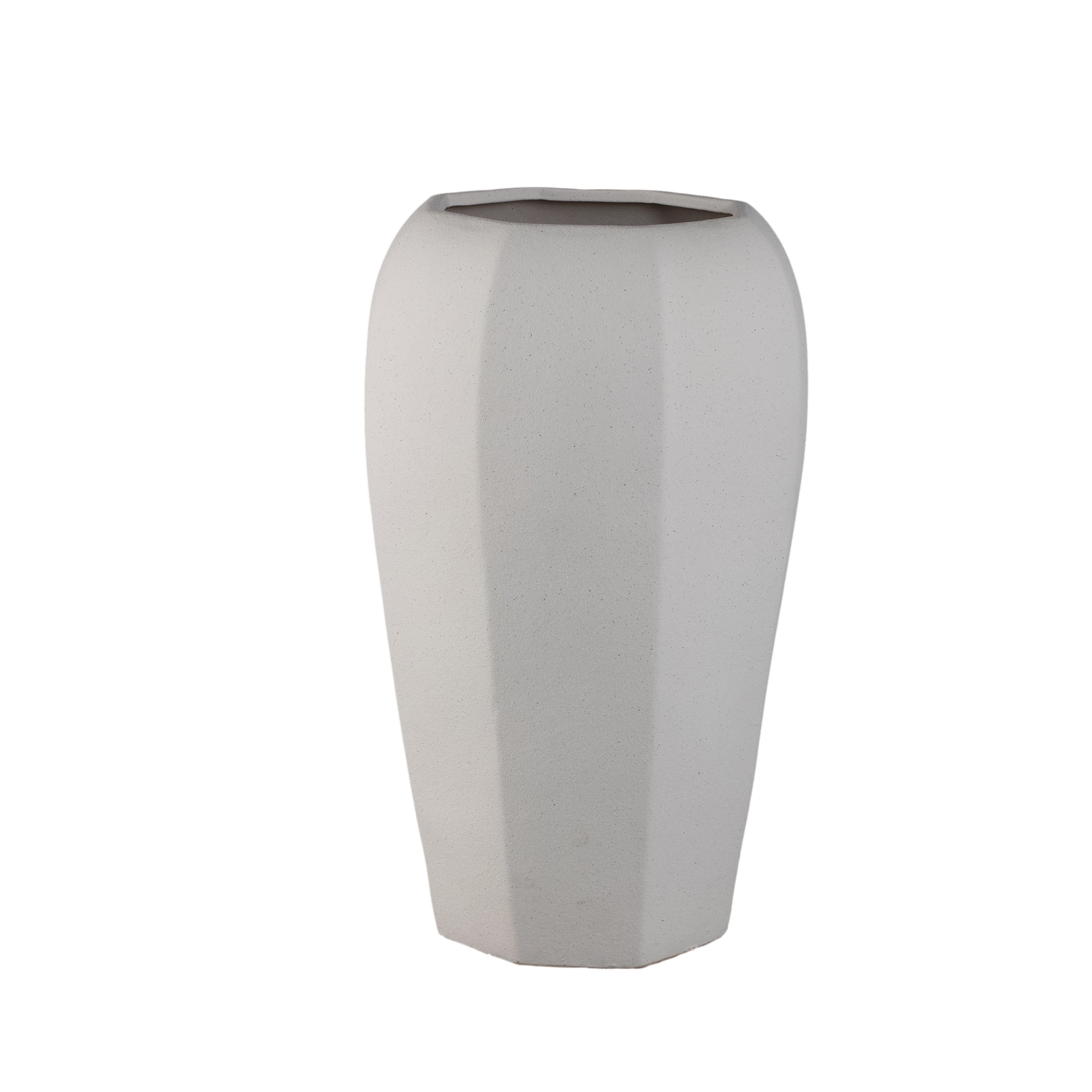 Myrick Cream Ceramic Pot Octagon Shape L
