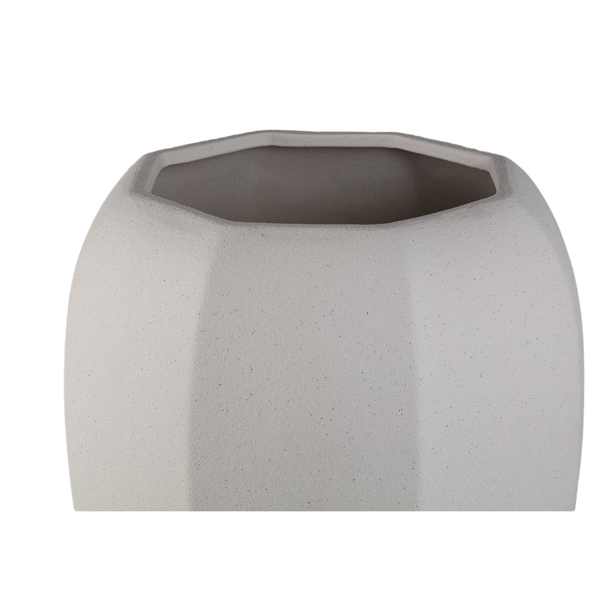 Myrick Cream Ceramic Pot Octagon Shape L