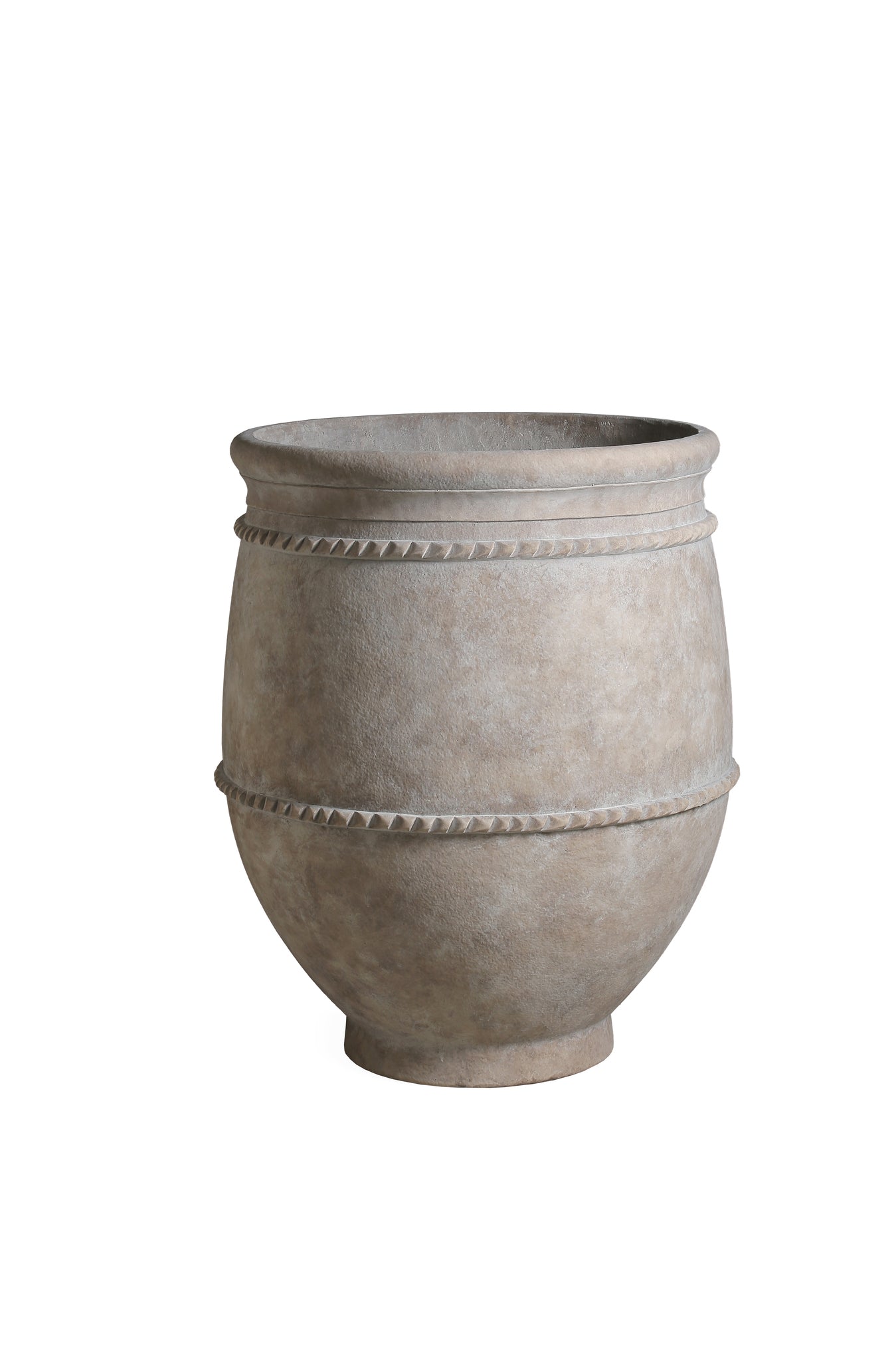 Melecia Beige Fiber Cement Earthy Jar Pot Big L