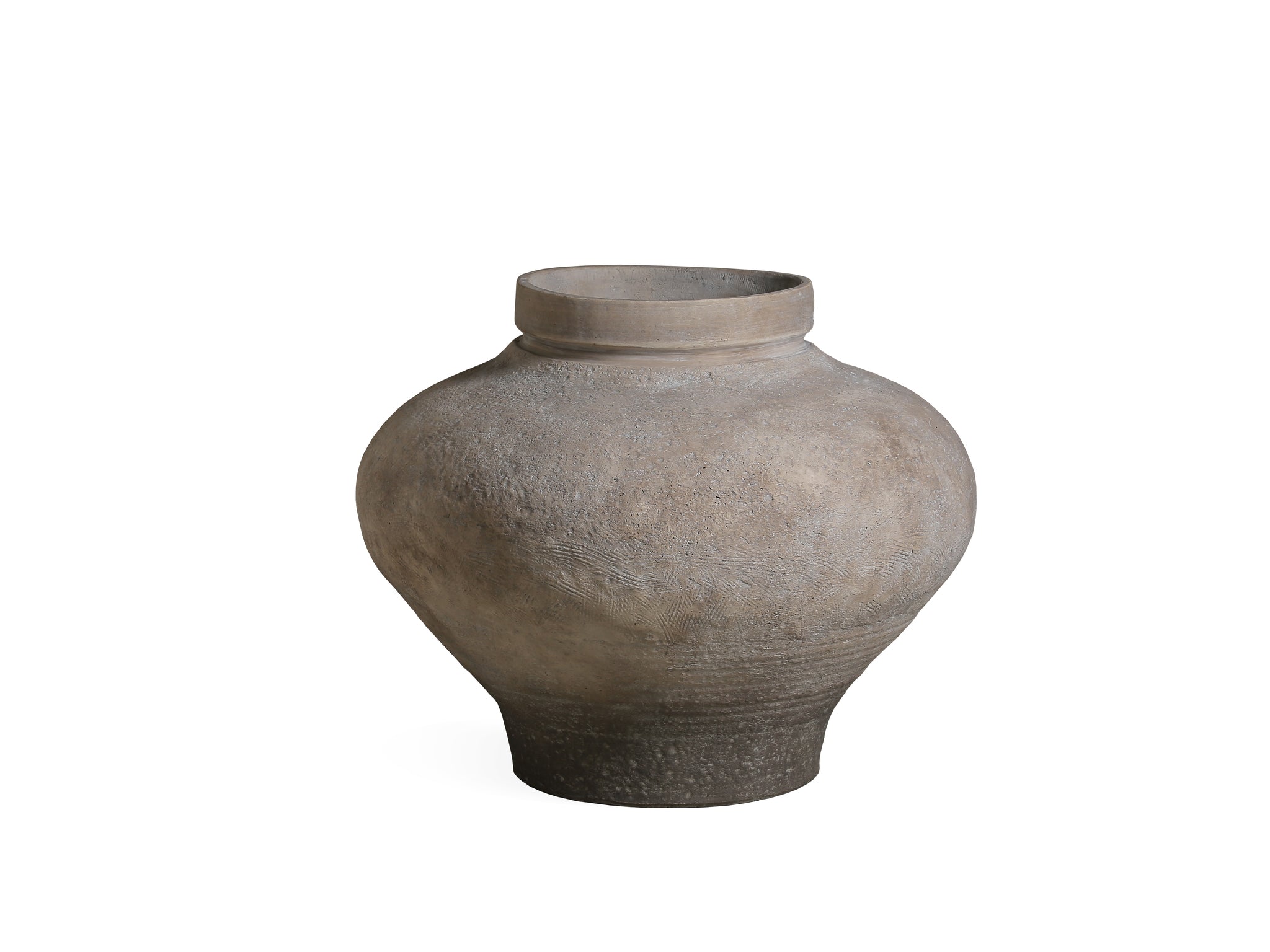 Michle Beige Fiber Cement Vintage Jar Pot S