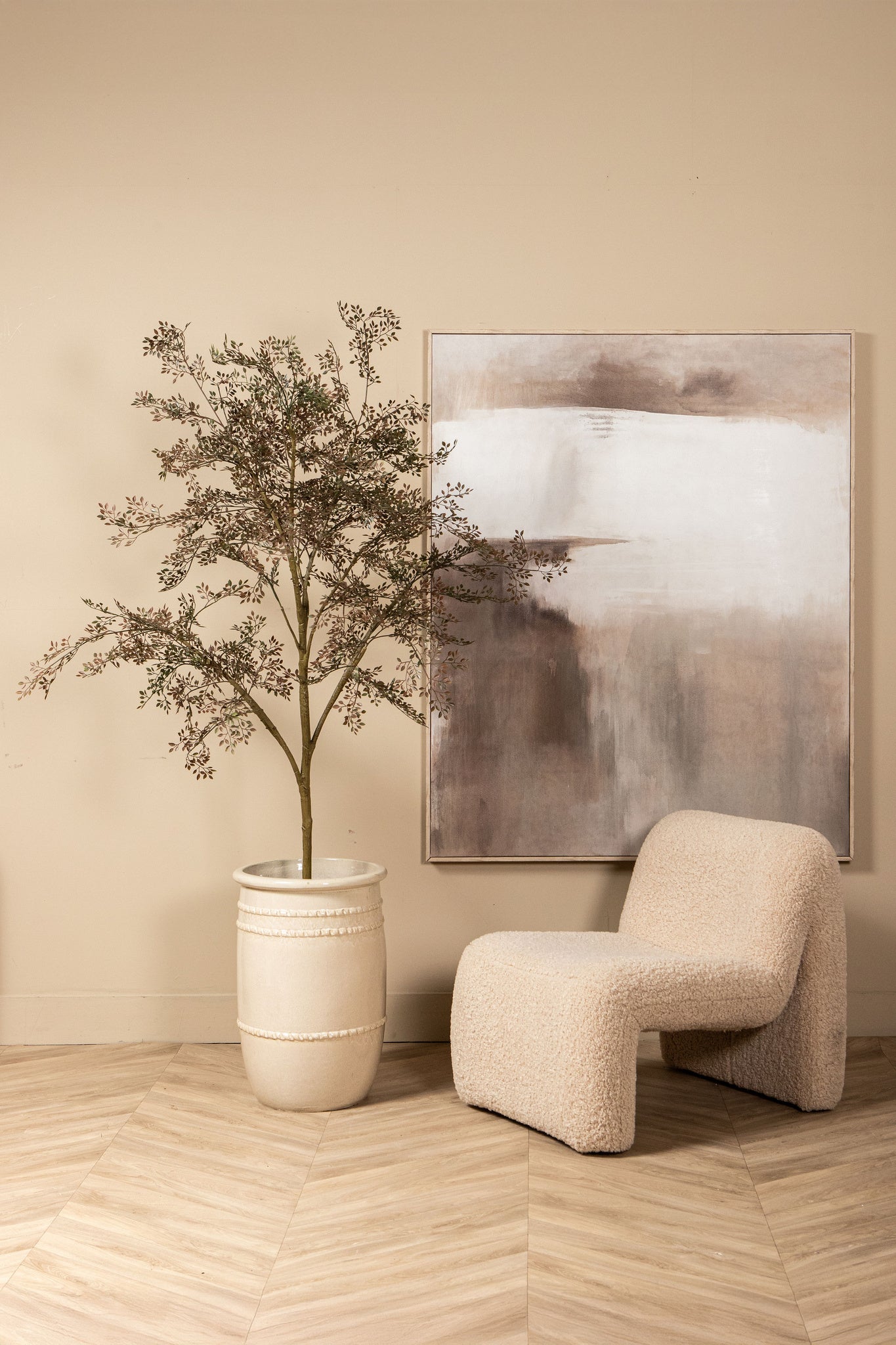 Lilliah Cream Ceramic Pot High Set Of 2