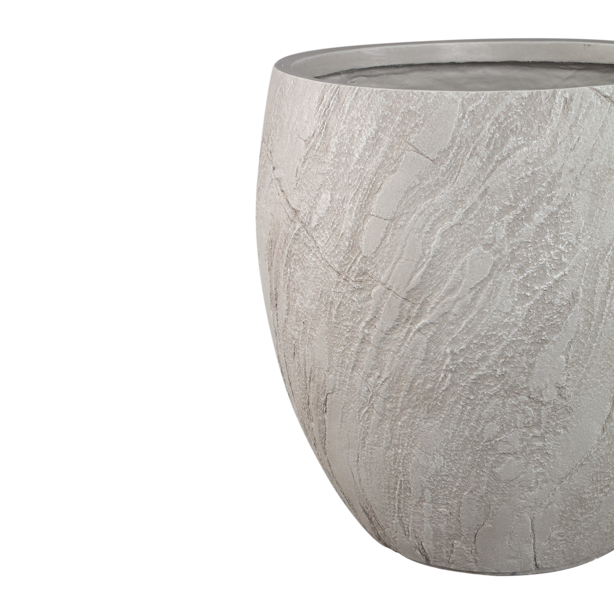 Berwin Beige Fiber Cement Rock Pot Set Of 3 Bombay