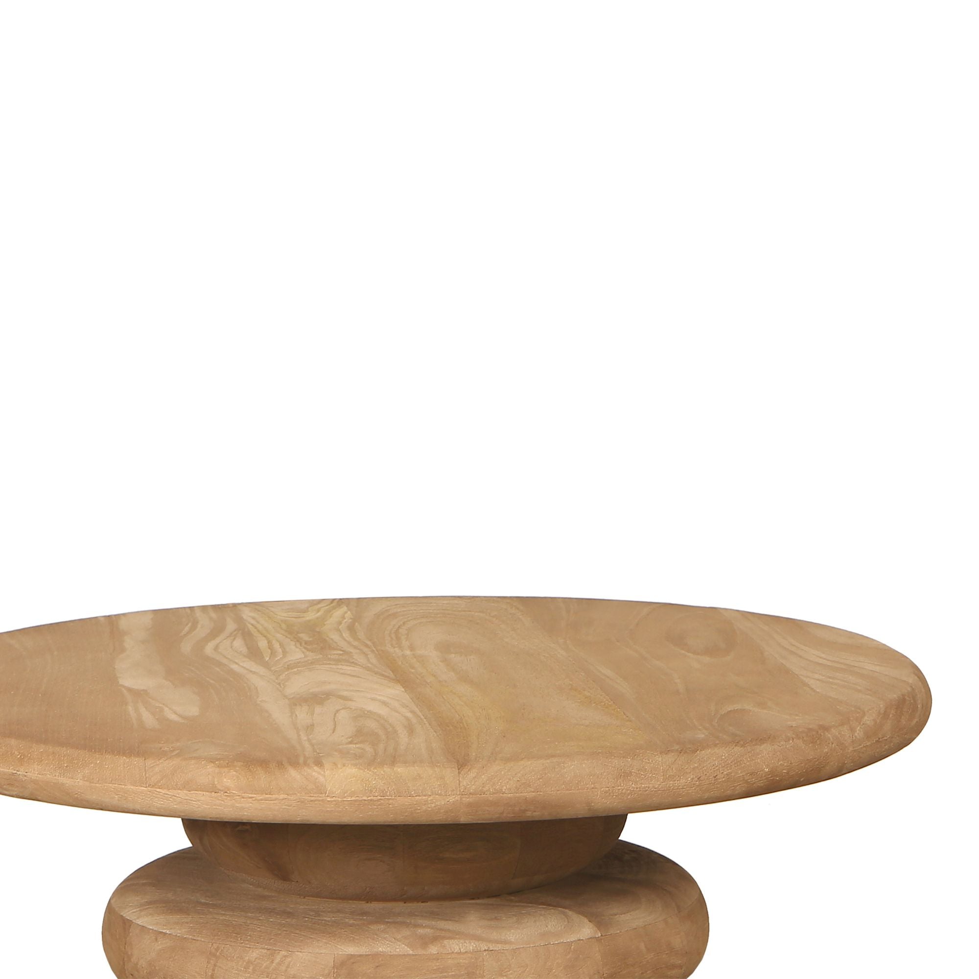 Salontafel Keven Natural Mango Wood Ribbed Round