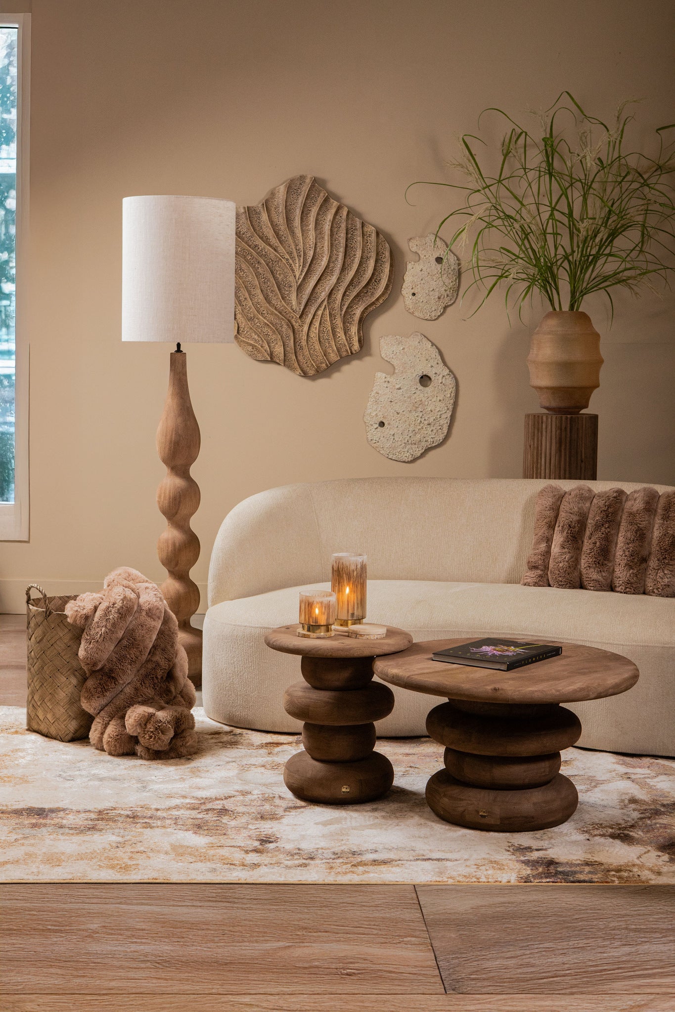 Altus Natural Mango Wood Floor Lampbase Smooth Rnd