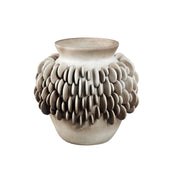 Wina Beige Ceramic Vase With Round Scales Low L