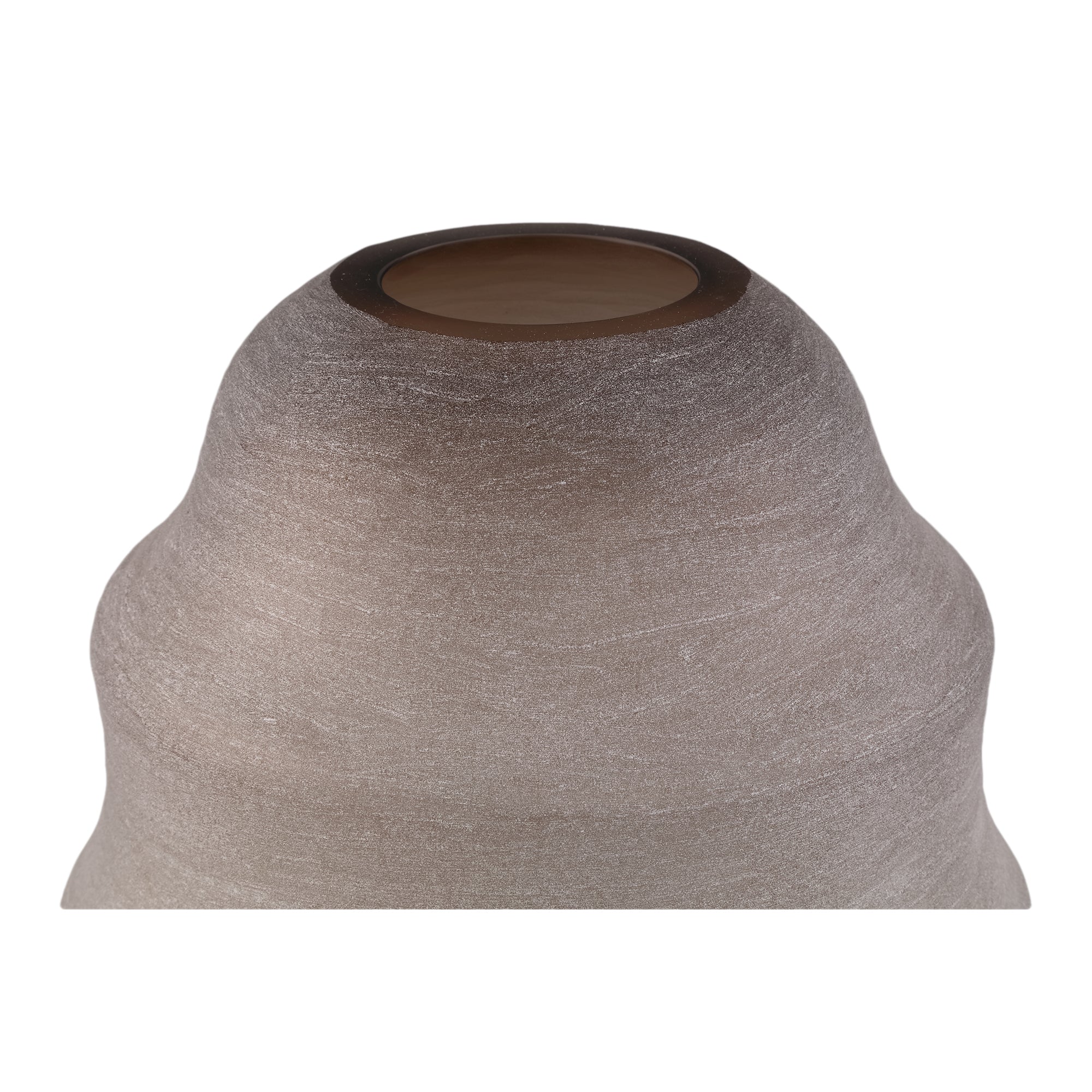 Elladie Beige Round Glass Layered Vase High