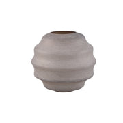 Elladie Beige Round Glass Layered Vase Low