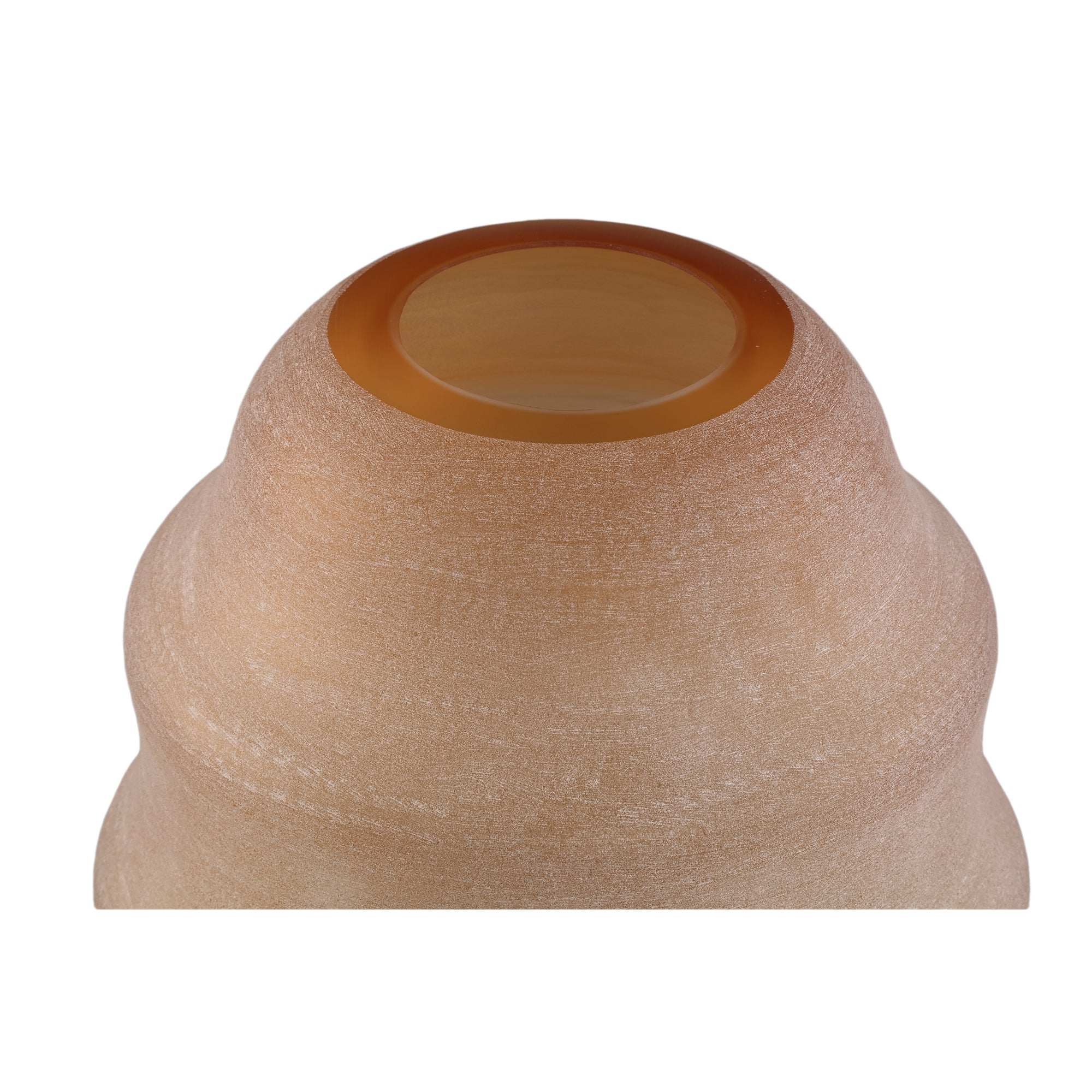 Elladie Amber Round Glass Layered Vase High