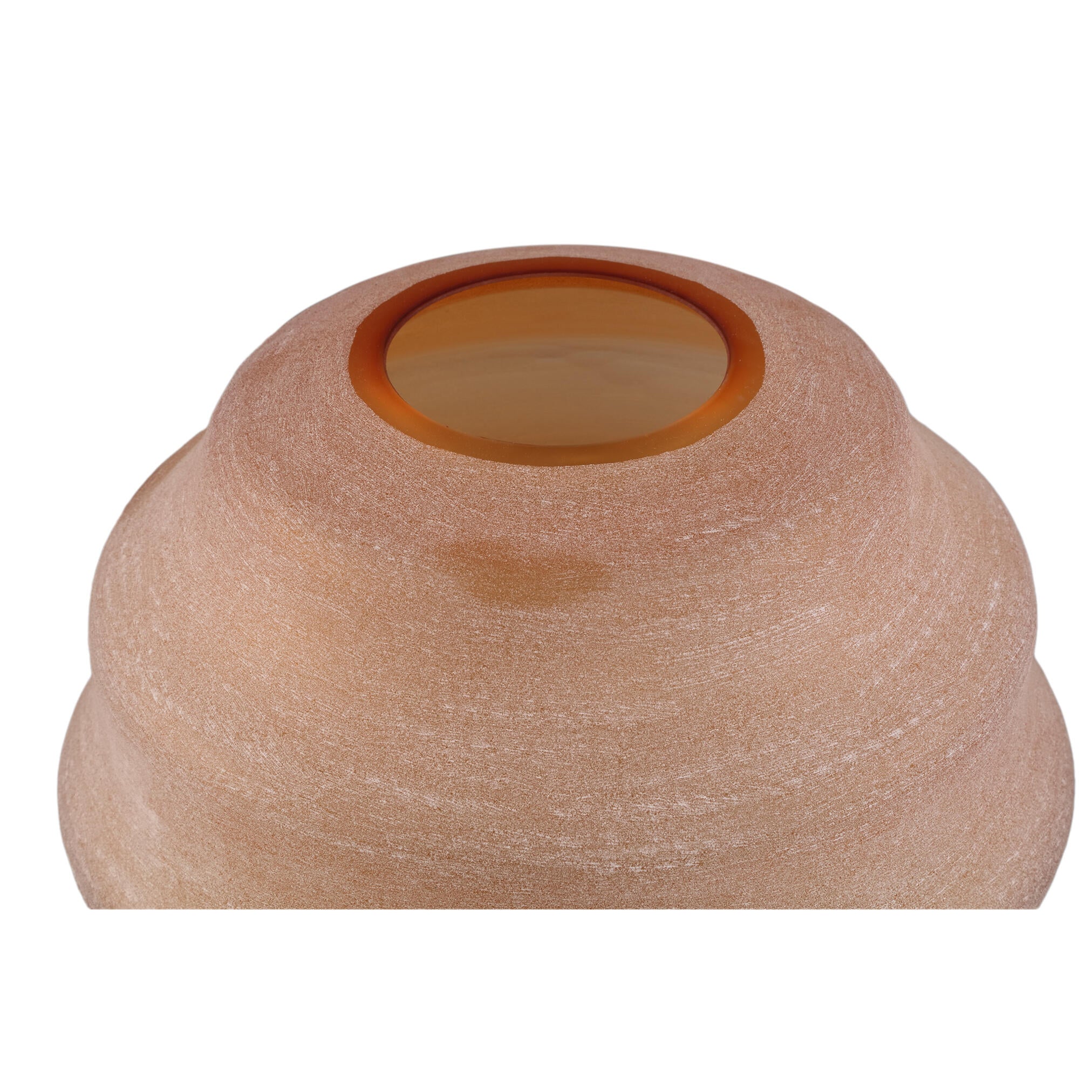 Elladie Amber Round Glass Layered Vase Low
